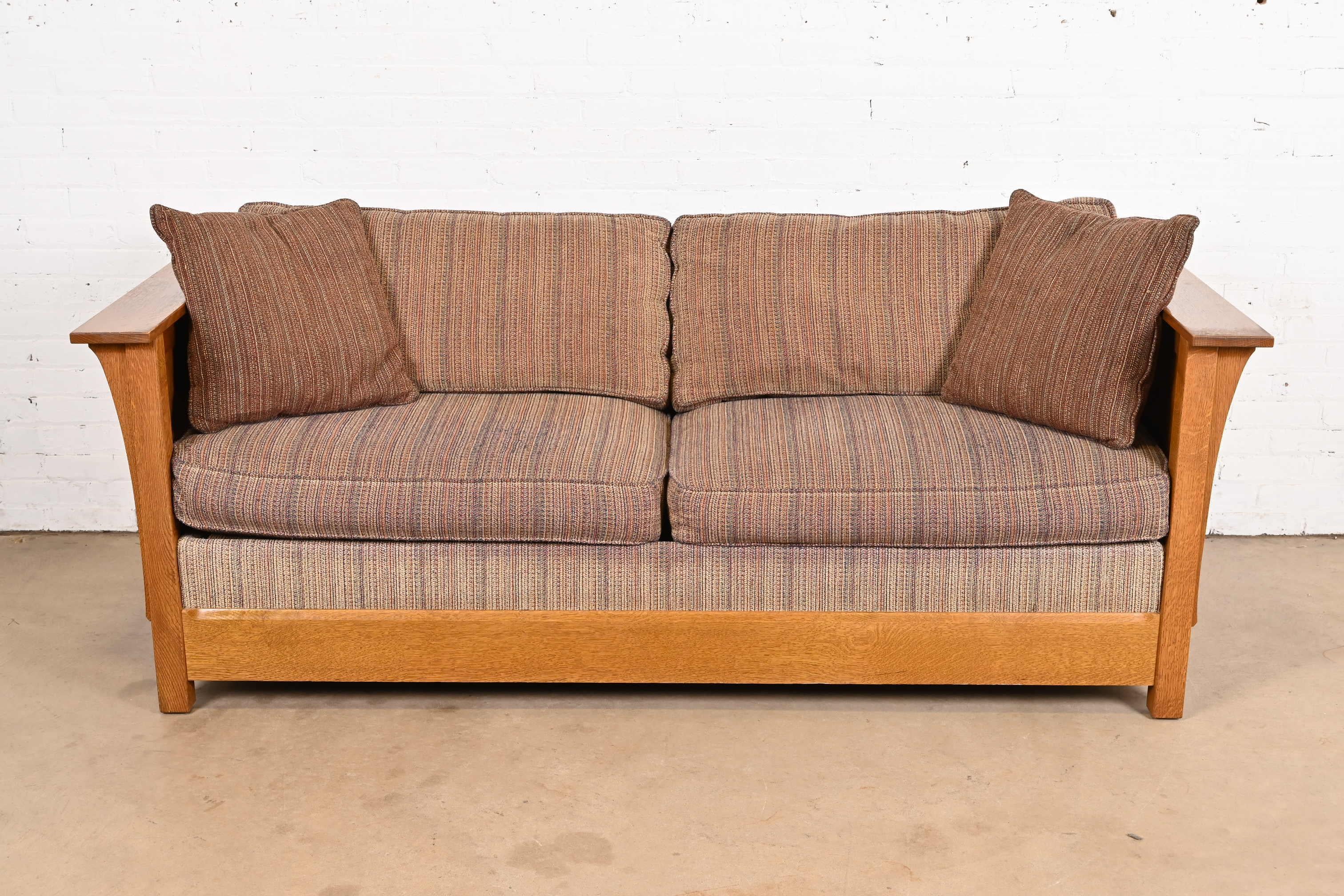 20th Century Stickley Mission Oak Arts and Crafts Sleeper Sofa or Loveseat