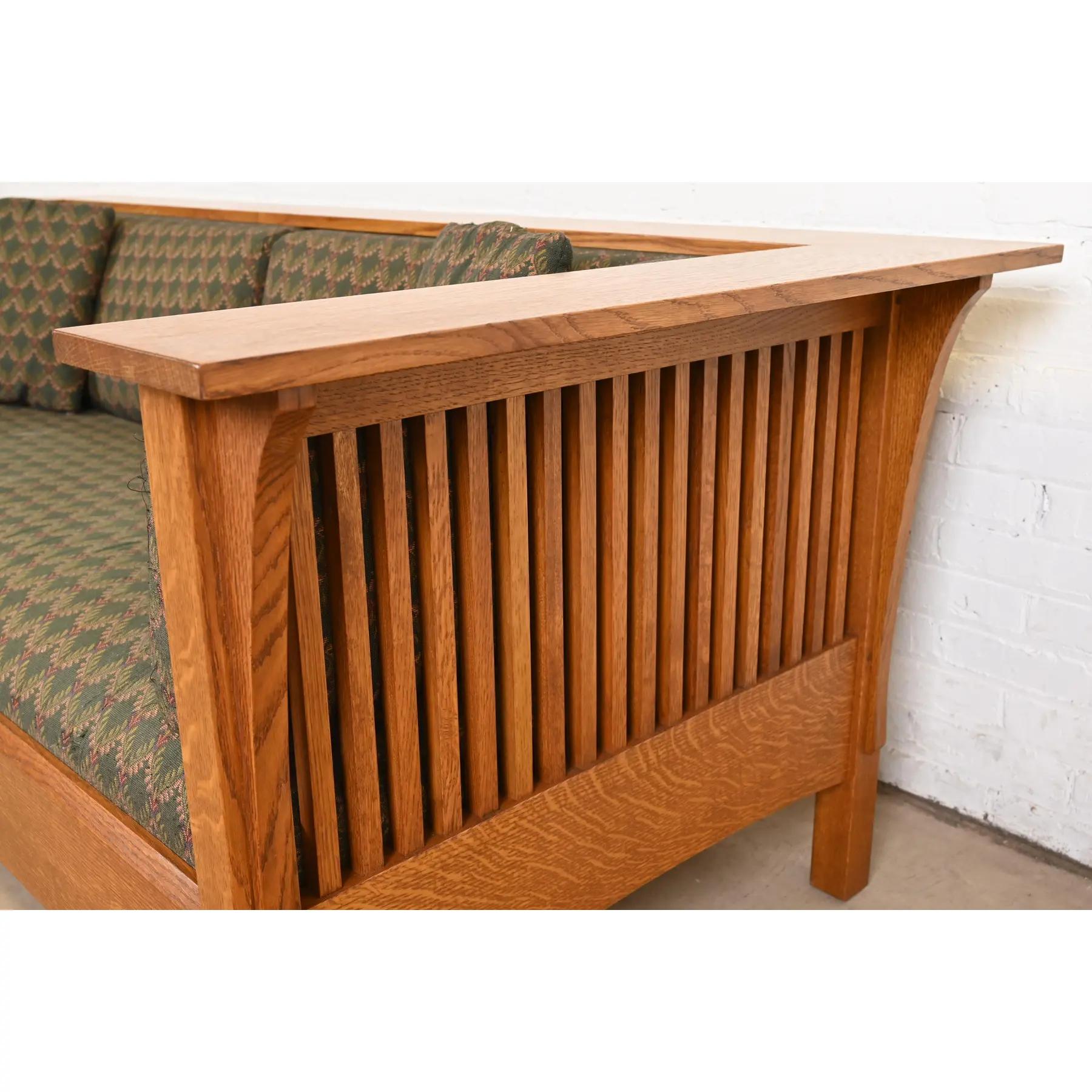 Canapé Stickley Mission Oak Arts & Craft Spindle Settle en vente 1
