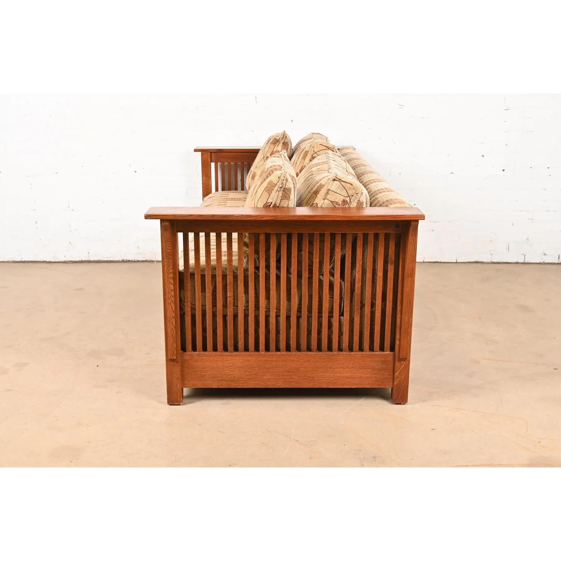Sofá cama de husillo Stickley Mission Oak Arts & Crafts en venta 4