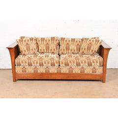 Stickley Mission Oak Arts and Crafts Spindle Sleeper Sofa