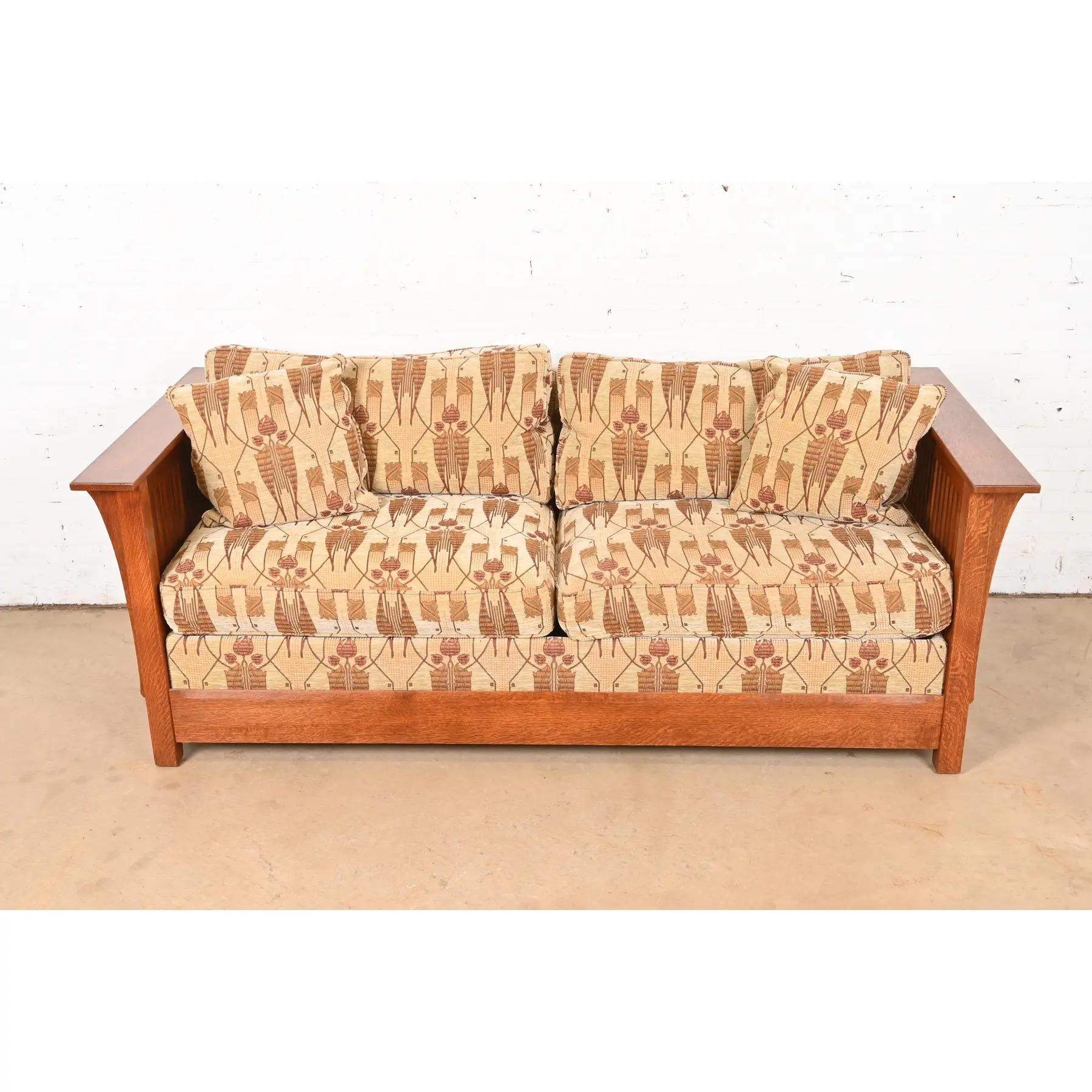 Sofá cama de husillo Stickley Mission Oak Arts & Crafts Artes y manualidades en venta