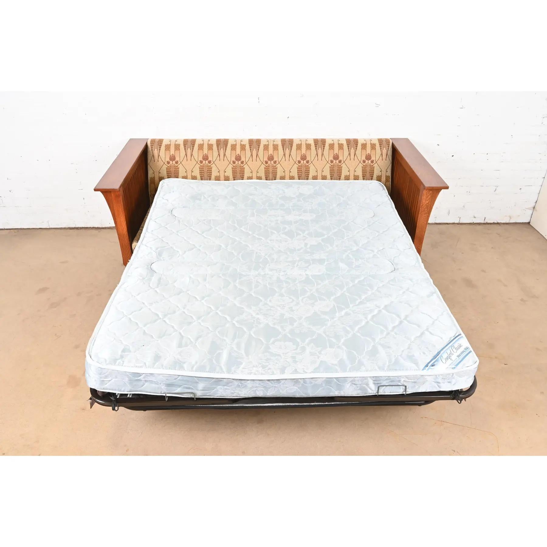 Sofá cama de husillo Stickley Mission Oak Arts & Crafts en venta 1