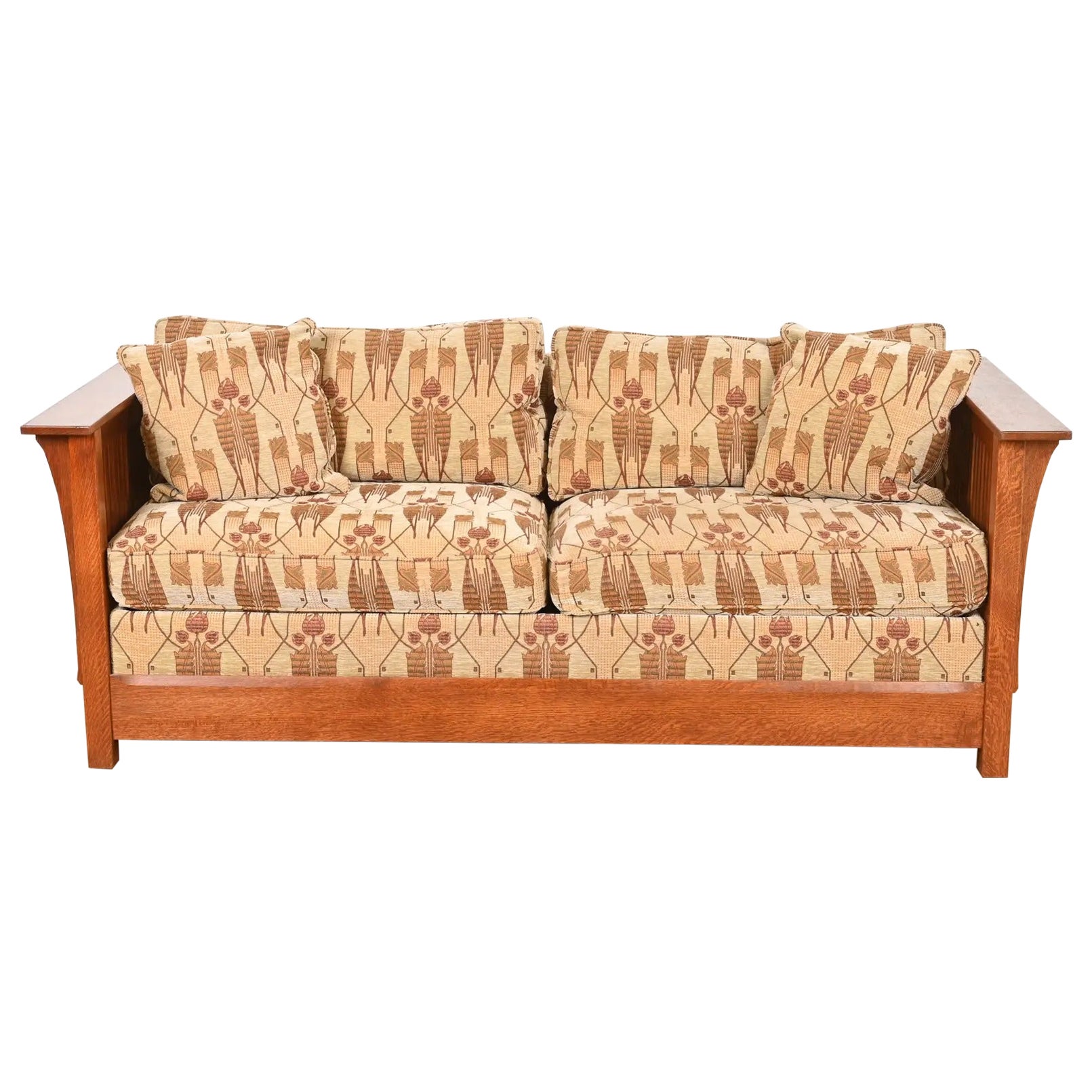 Sofá cama de husillo Stickley Mission Oak Arts & Crafts en venta