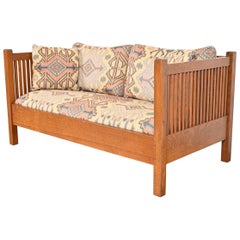 Sofá o Loveseat de husillo Stickley Mission Oak Arts & Crafts