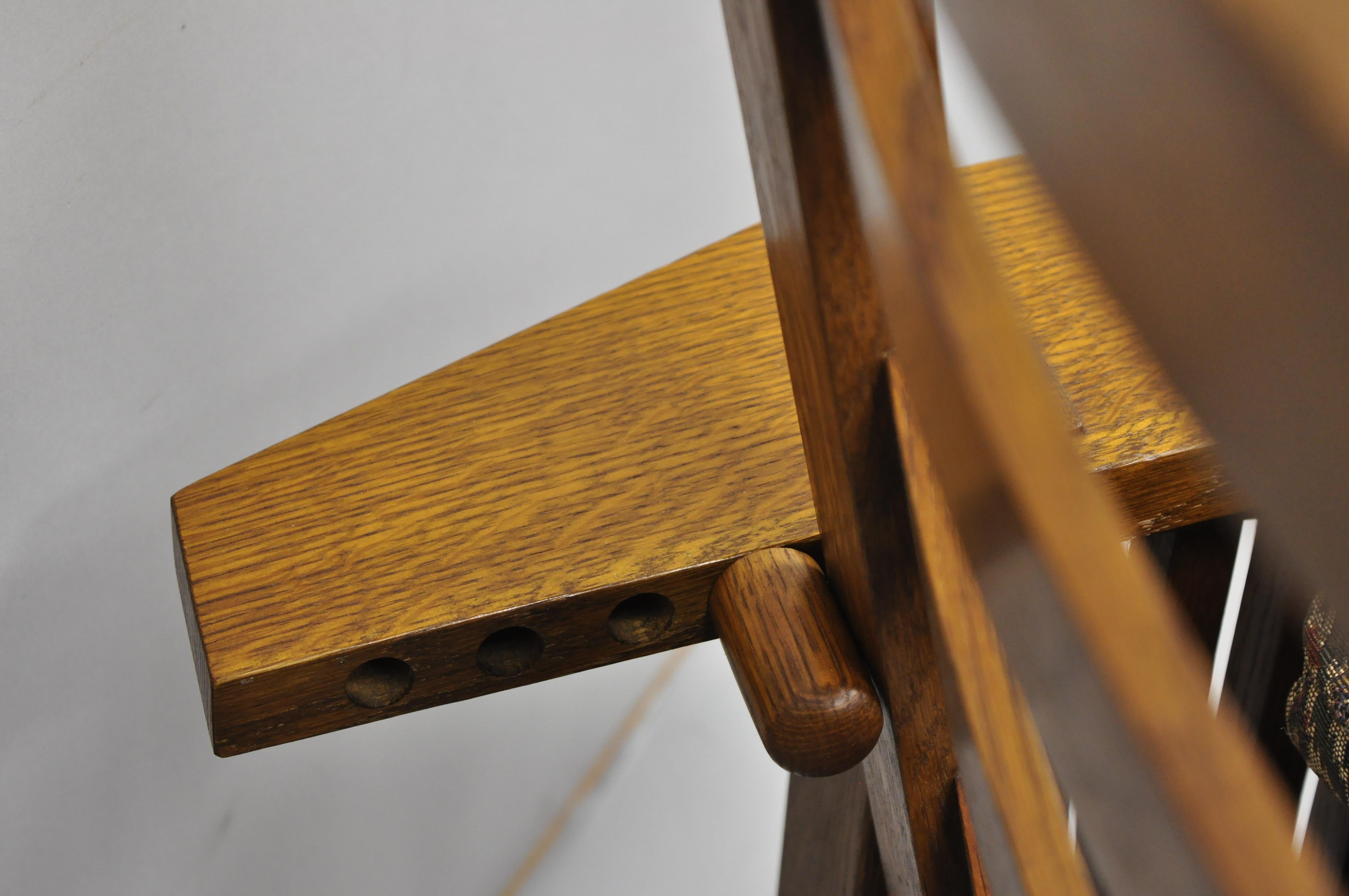 Stickley Mission Oak Arts & Crafts Adjustable Spindle Morris Lounge Armchair 1