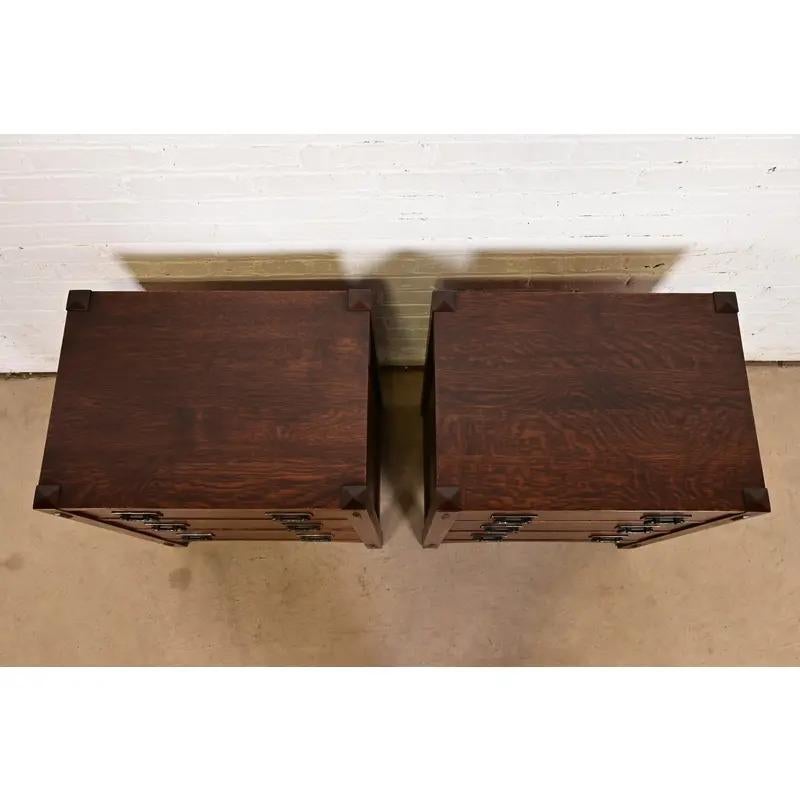 Comodini in Oak Mission Arts & Crafts di Stickley, coppia in vendita 5
