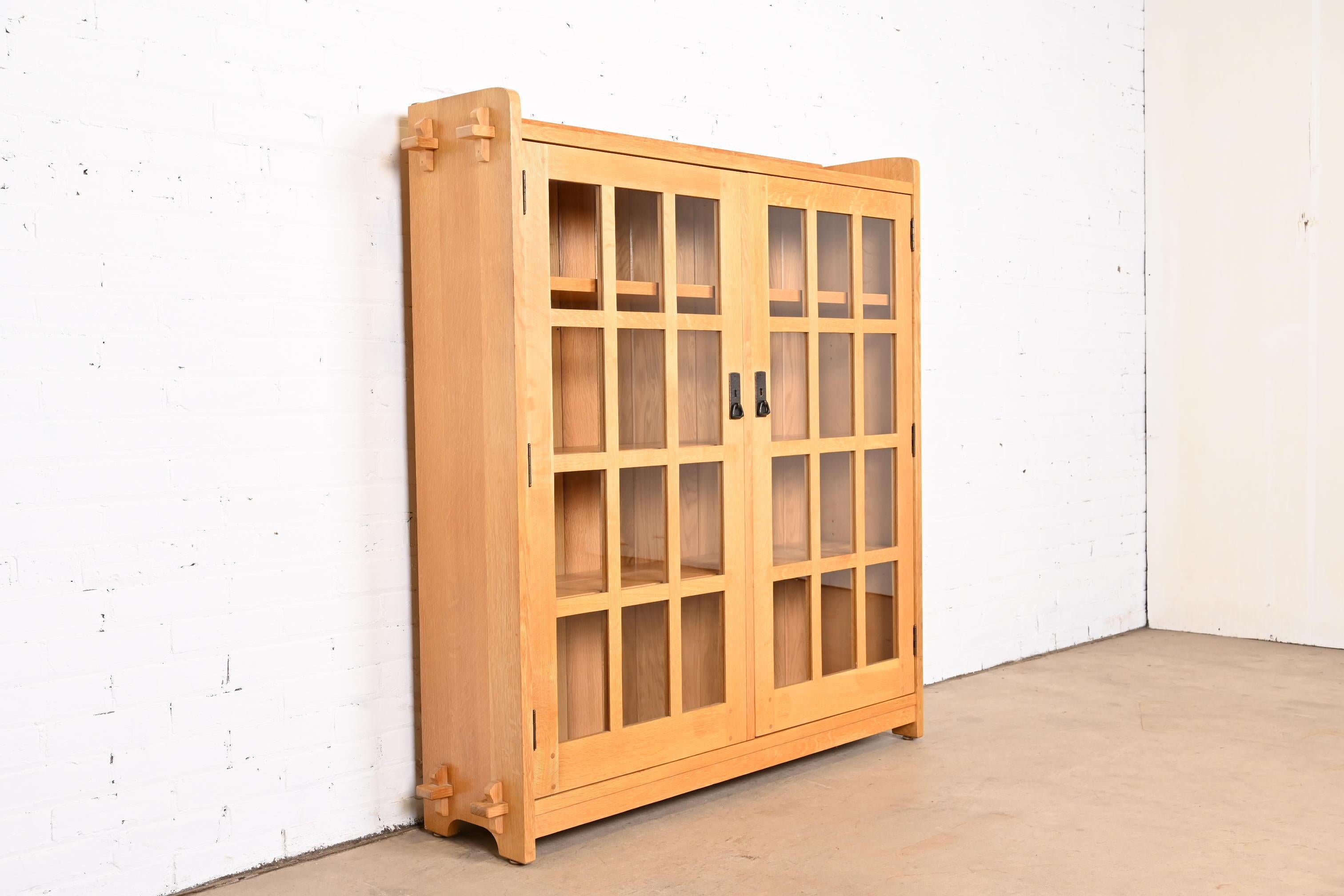 American Stickley Mission Oak Arts & Crafts Bookcase Cabinet