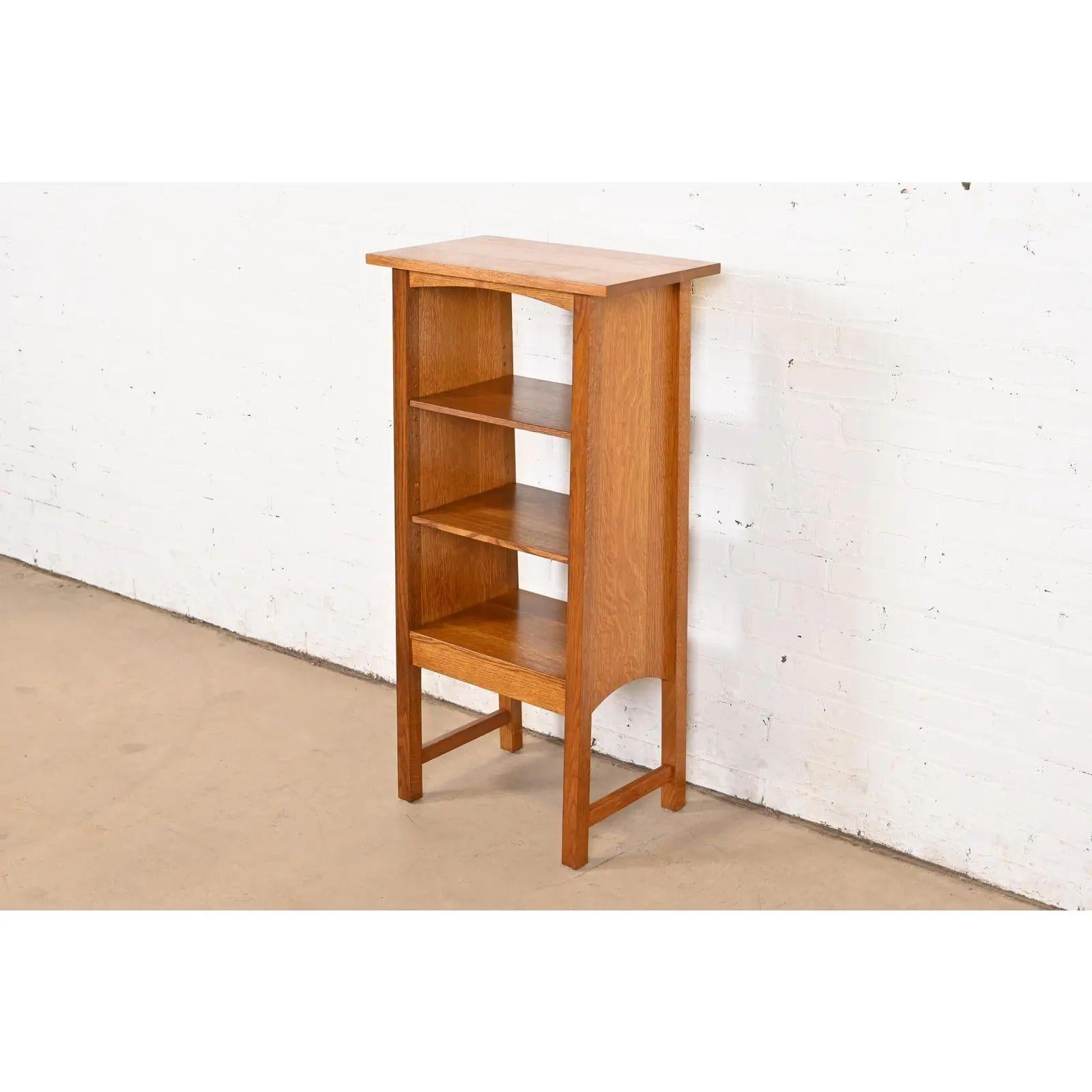 Stickley Mission Eichenholz Arts & Crafts Bücherregal mit abnehmbarem Leselampe 1