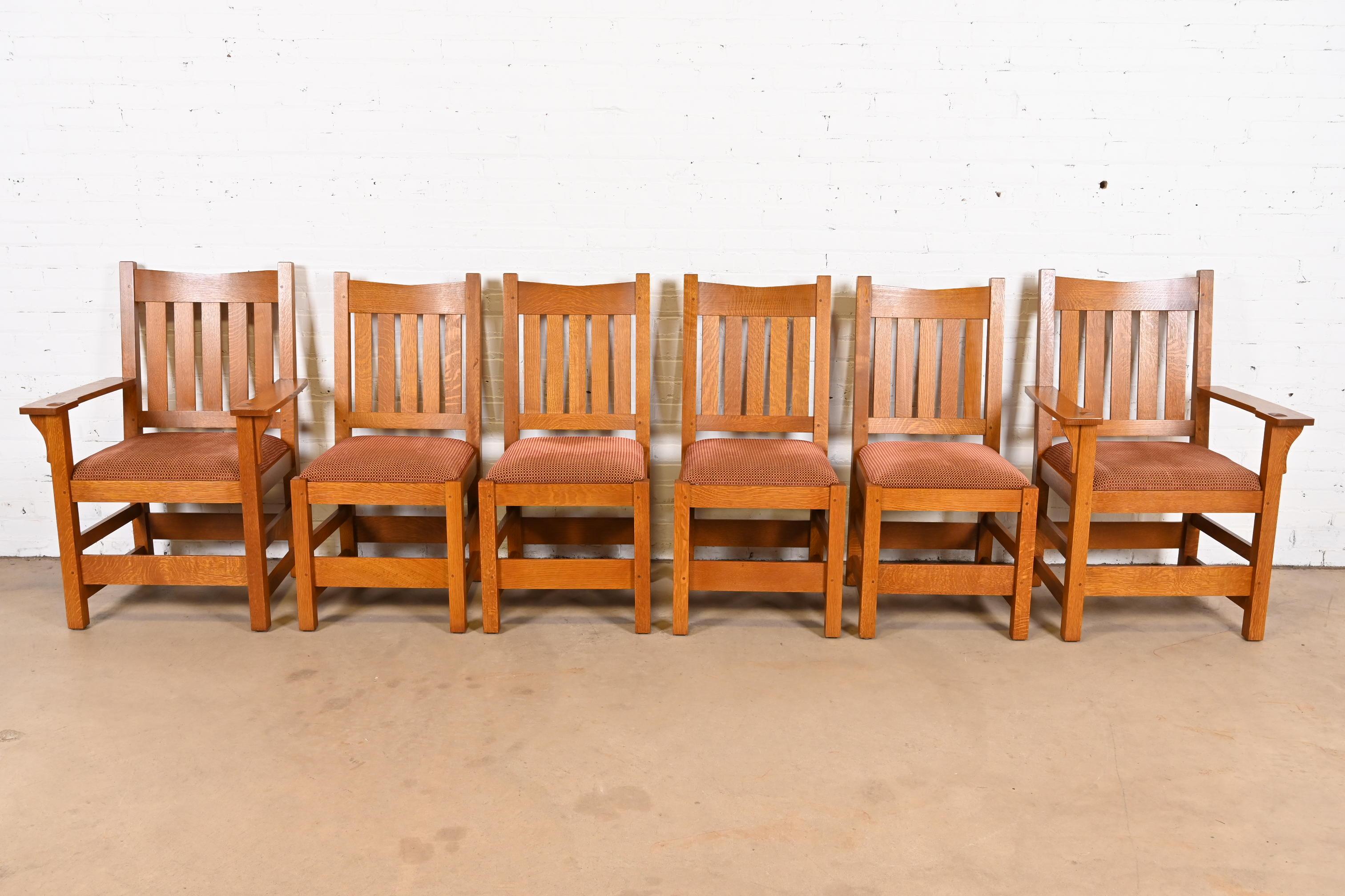 Set de seis sillas de comedor Stickley Mission Oak Arts & Crafts Artes y manualidades en venta