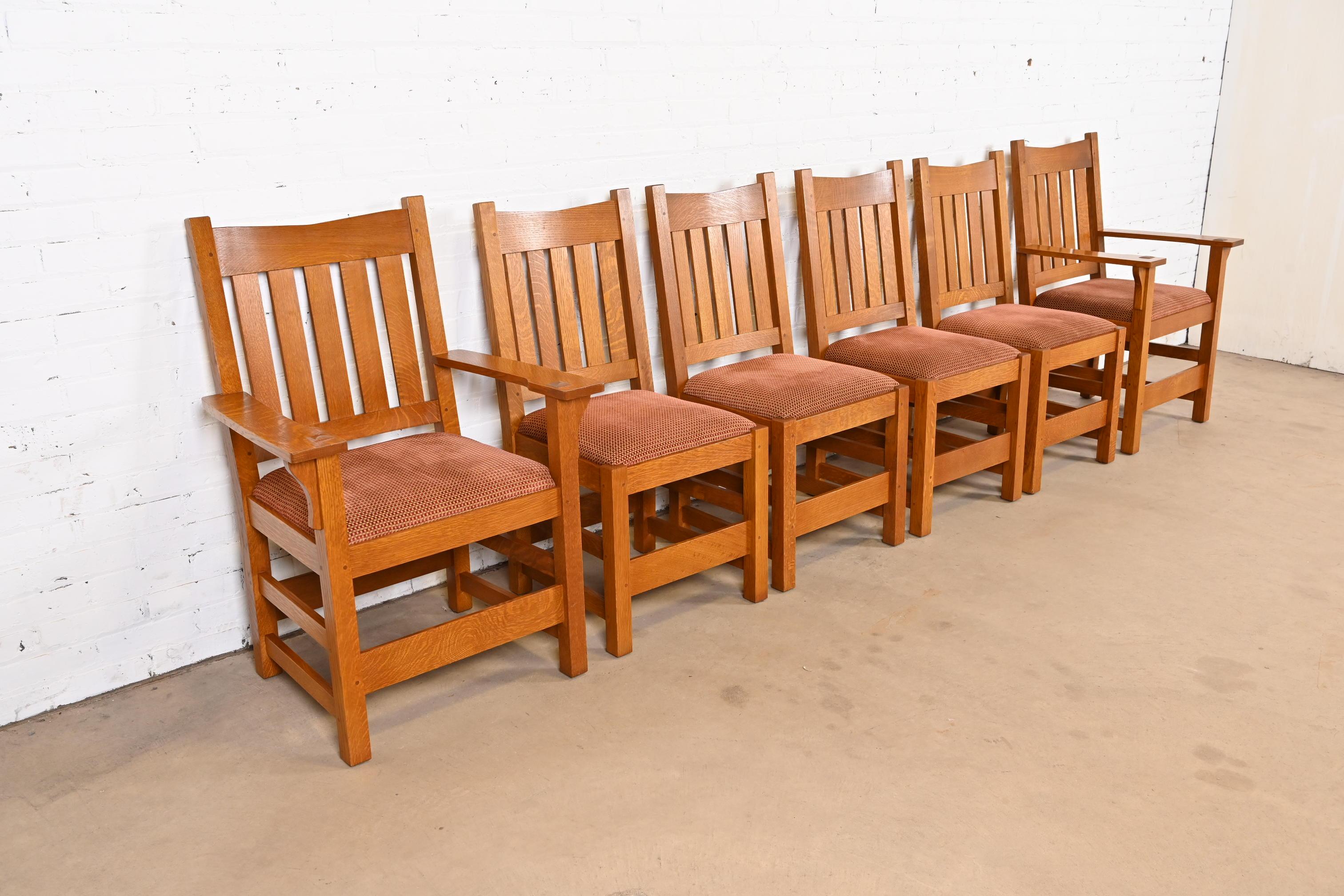 Set de seis sillas de comedor Stickley Mission Oak Arts & Crafts en Bueno estado para la venta en South Bend, IN