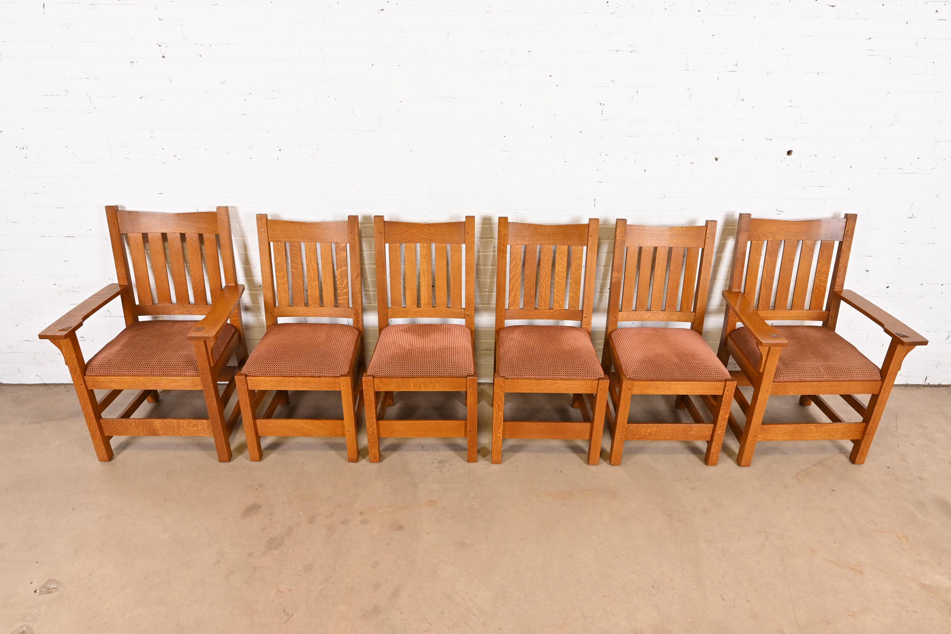 Set de seis sillas de comedor Stickley Mission Oak Arts & Crafts Siglo XXI y contemporáneo en venta