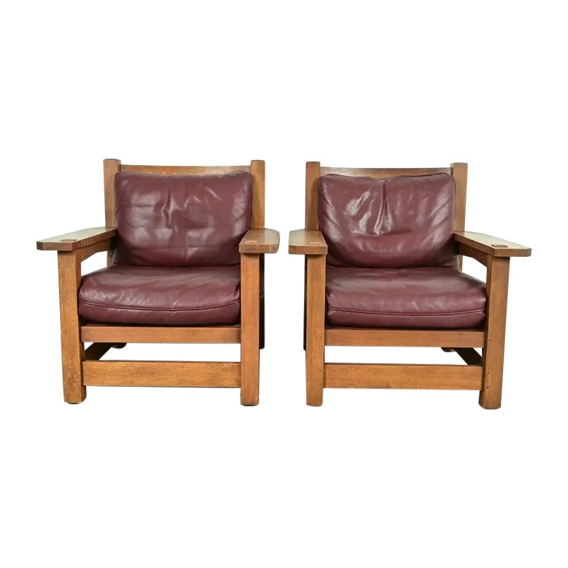 Paire de chaises longues Eastwood Mission Oak Arts & Crafts, Stickley