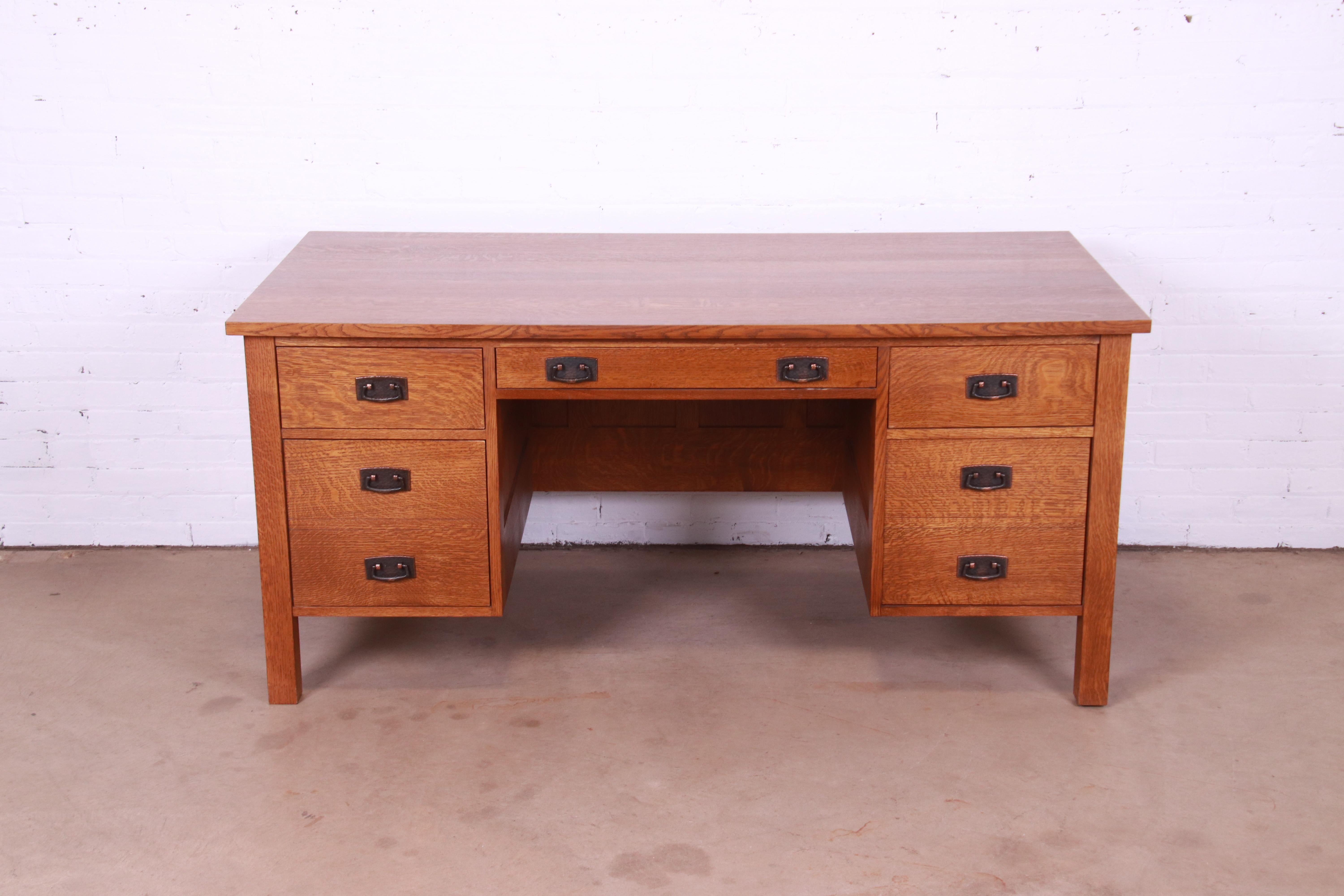 An exceptional Mission Arts & Crafts style executive desk

By Stickley, 