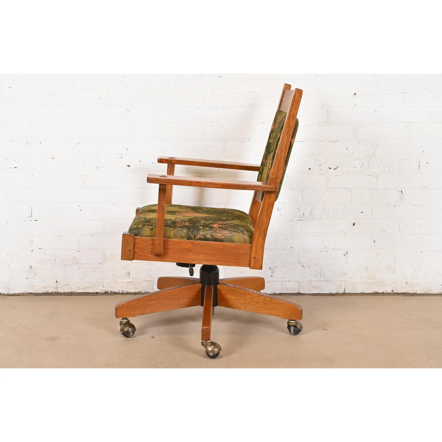 Stickley Mission Executive Drehbarer Schreibtischstuhl aus Eichenholz Arts & Crafts im Angebot 2