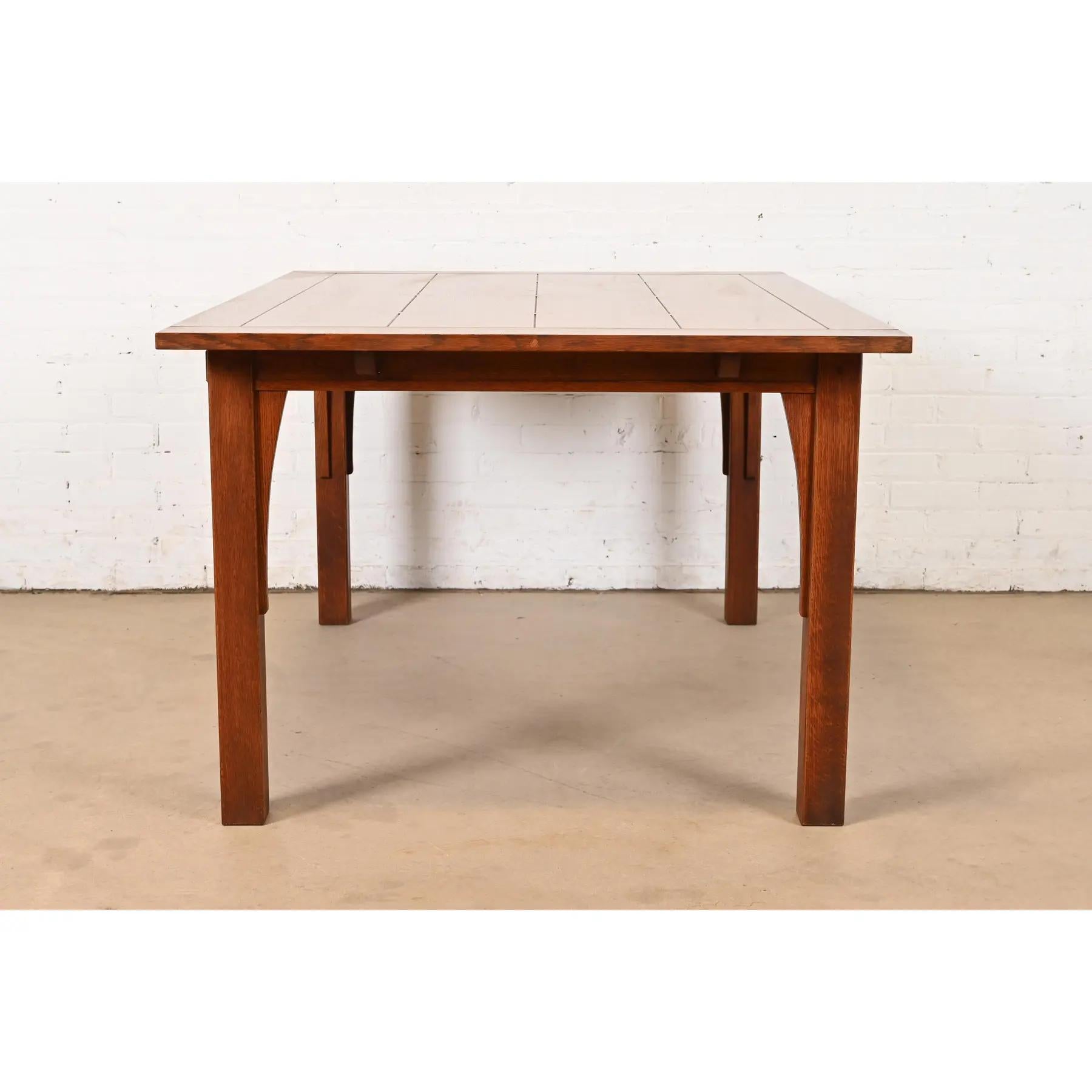 Tavolo da pranzo allungabile Stickley Mission Arts & Crafts in Oak in vendita 3