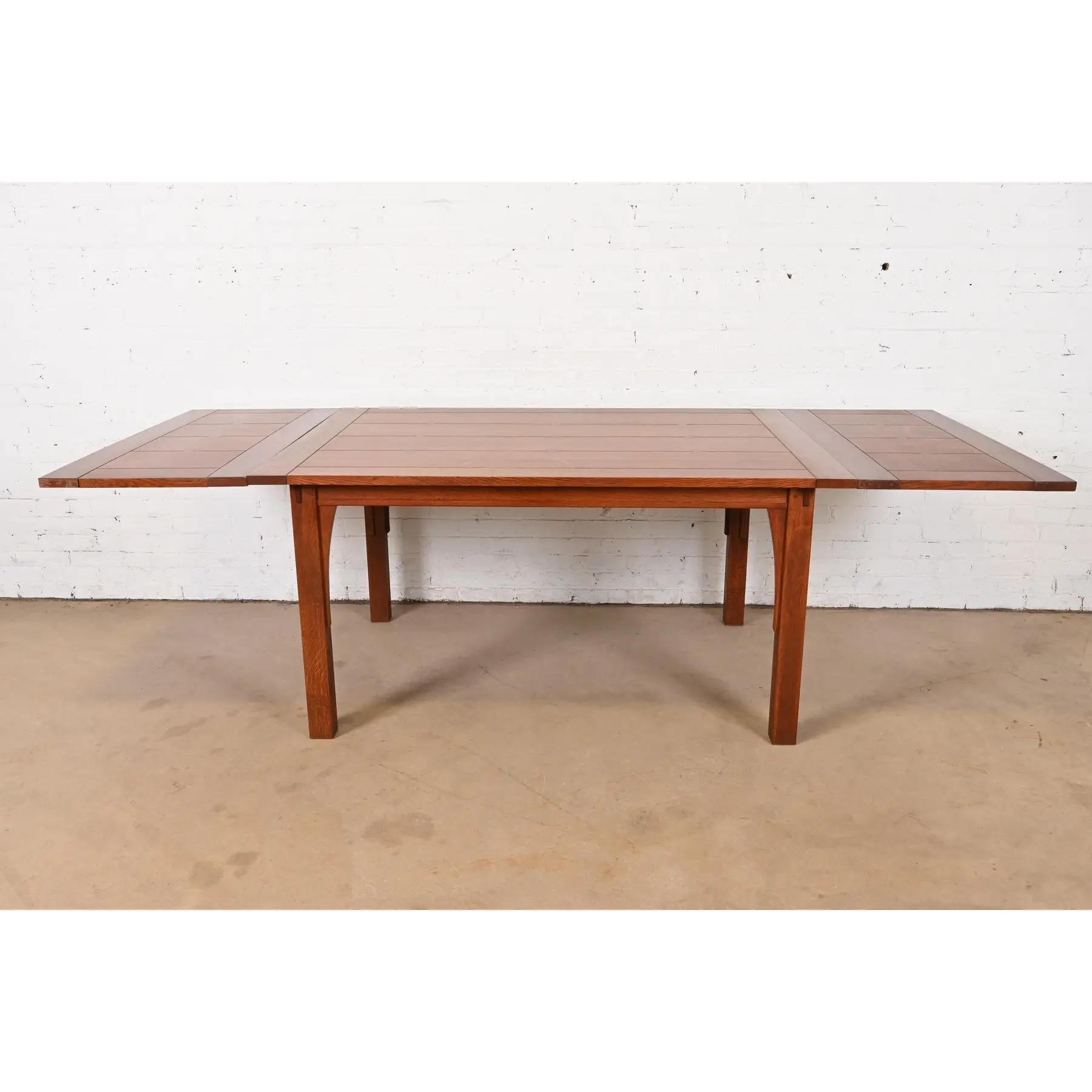 Americano Tavolo da pranzo allungabile Stickley Mission Arts & Crafts in Oak in vendita