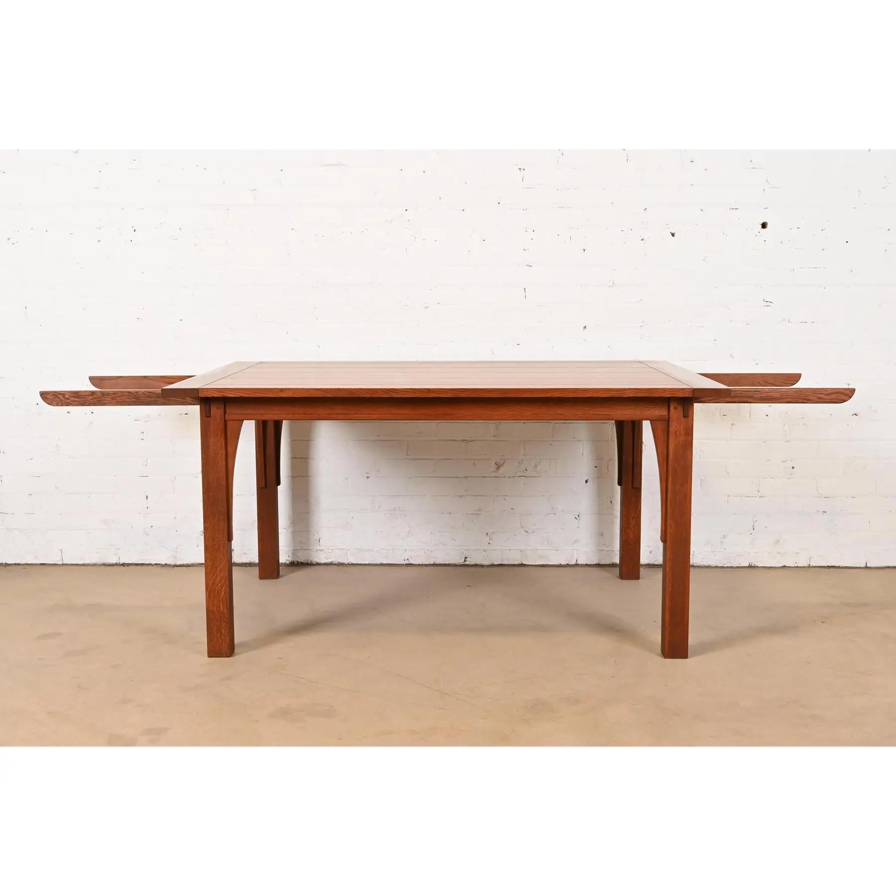 Quercia Tavolo da pranzo allungabile Stickley Mission Arts & Crafts in Oak in vendita