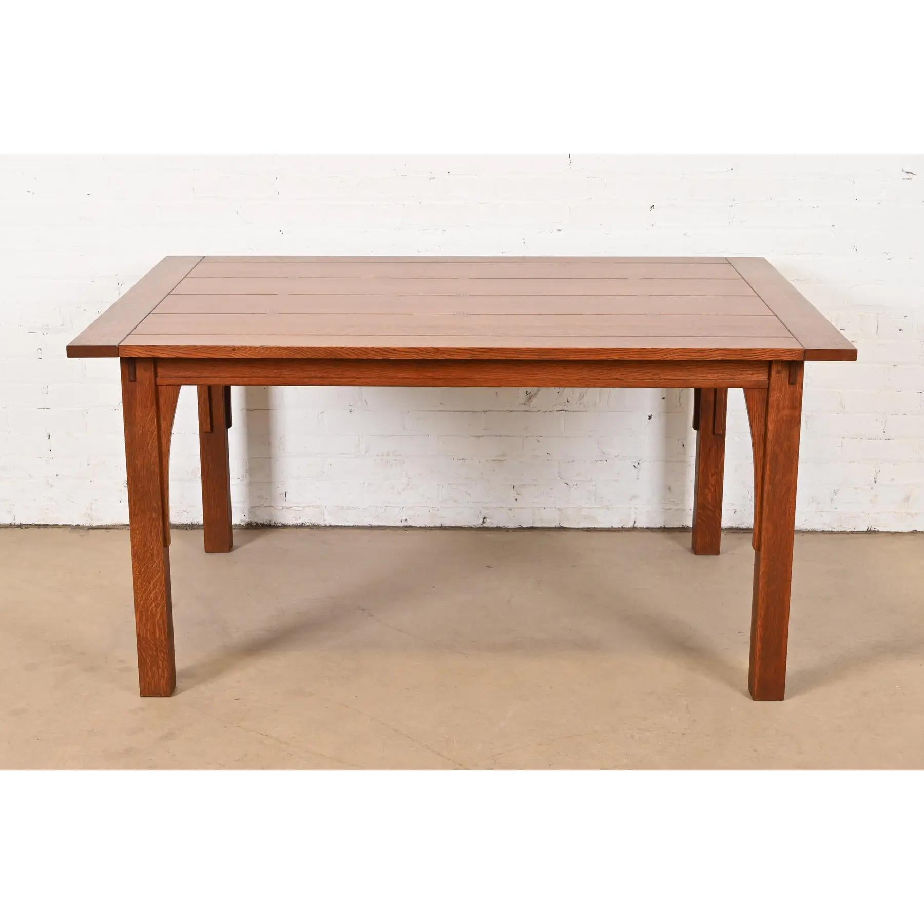 Tavolo da pranzo allungabile Stickley Mission Arts & Crafts in Oak in vendita 1