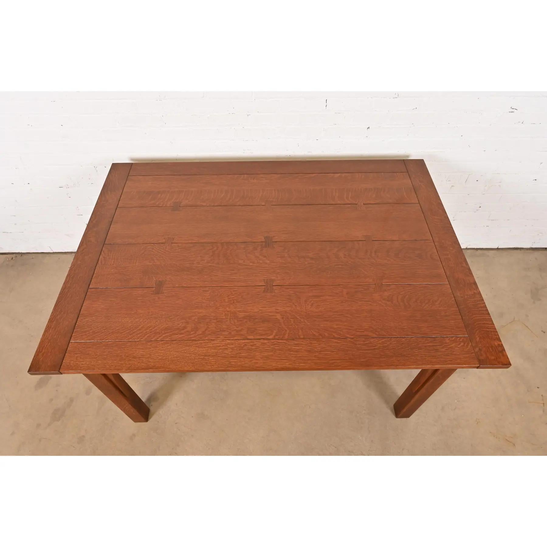 Tavolo da pranzo allungabile Stickley Mission Arts & Crafts in Oak in vendita 2