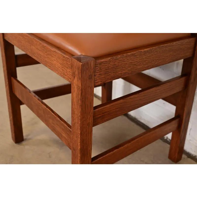 Stickley Mission Oak Arts & Crafts Silla auxiliar o de comedor con respaldo de escalera en venta 2