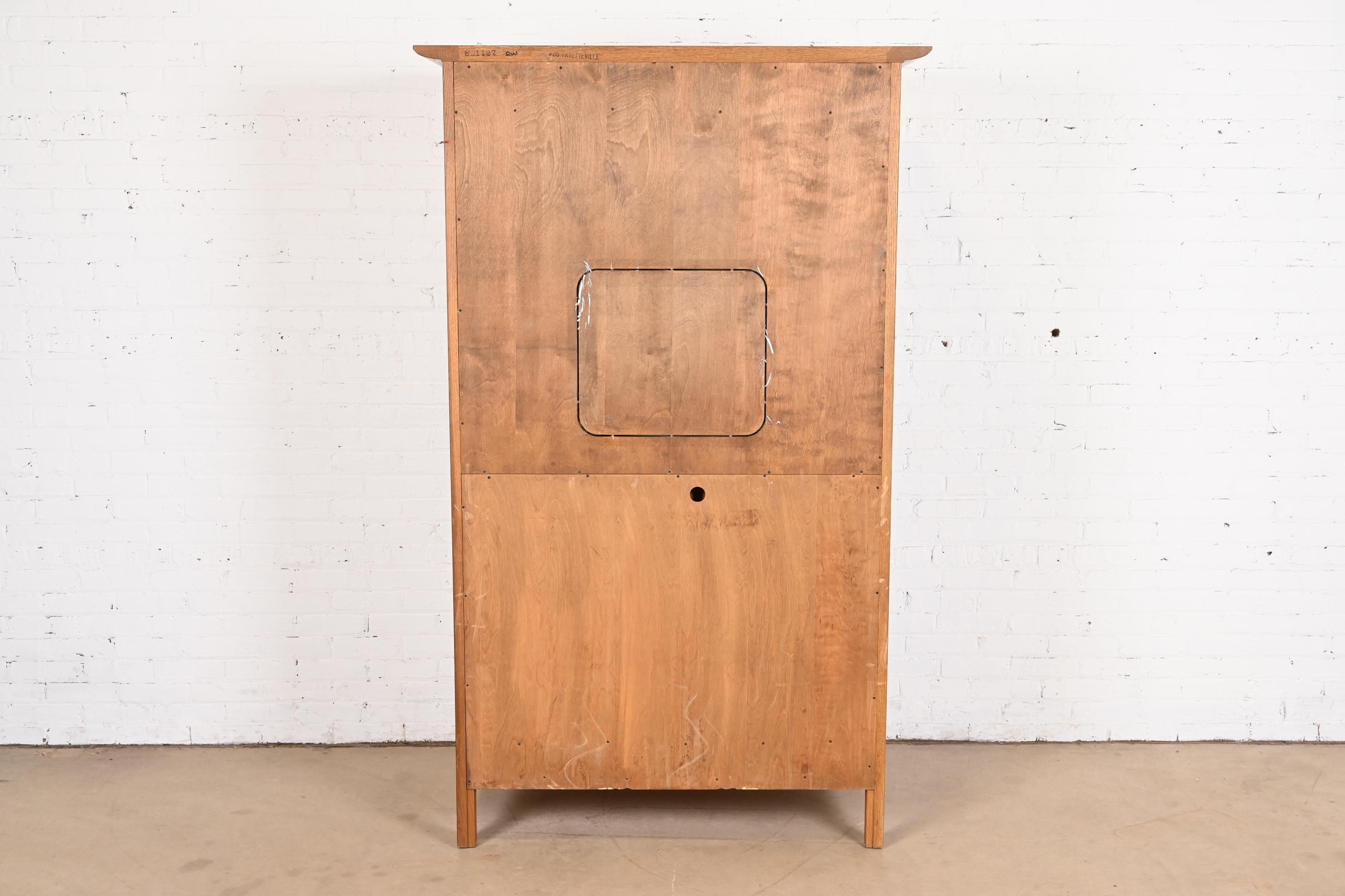 Stickley Mission Oak Arts & Crafts Media Armoire Cabinet For Sale 7