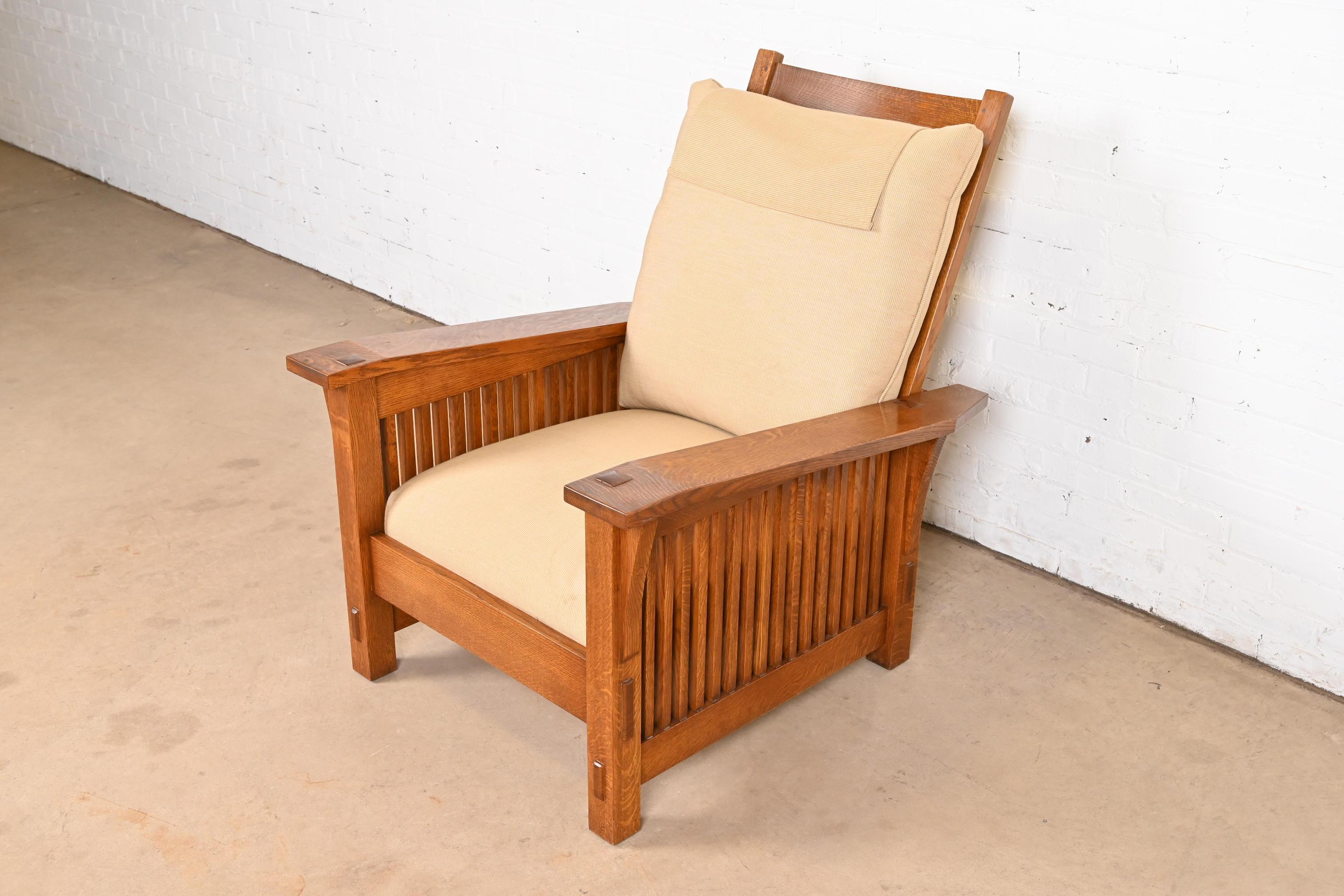 Arts and Crafts Stickley Mission Oak Arts & Crafts Reclining Morris Lounge Chair