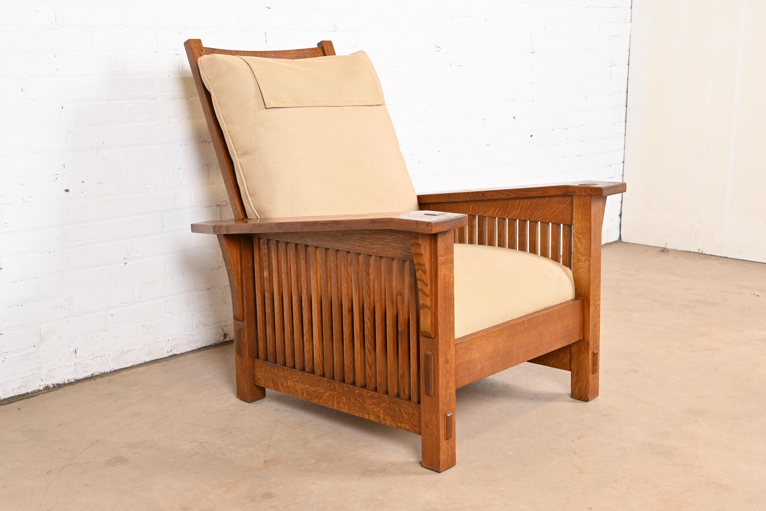 20th Century Stickley Mission Oak Arts & Crafts Reclining Morris Lounge Chair