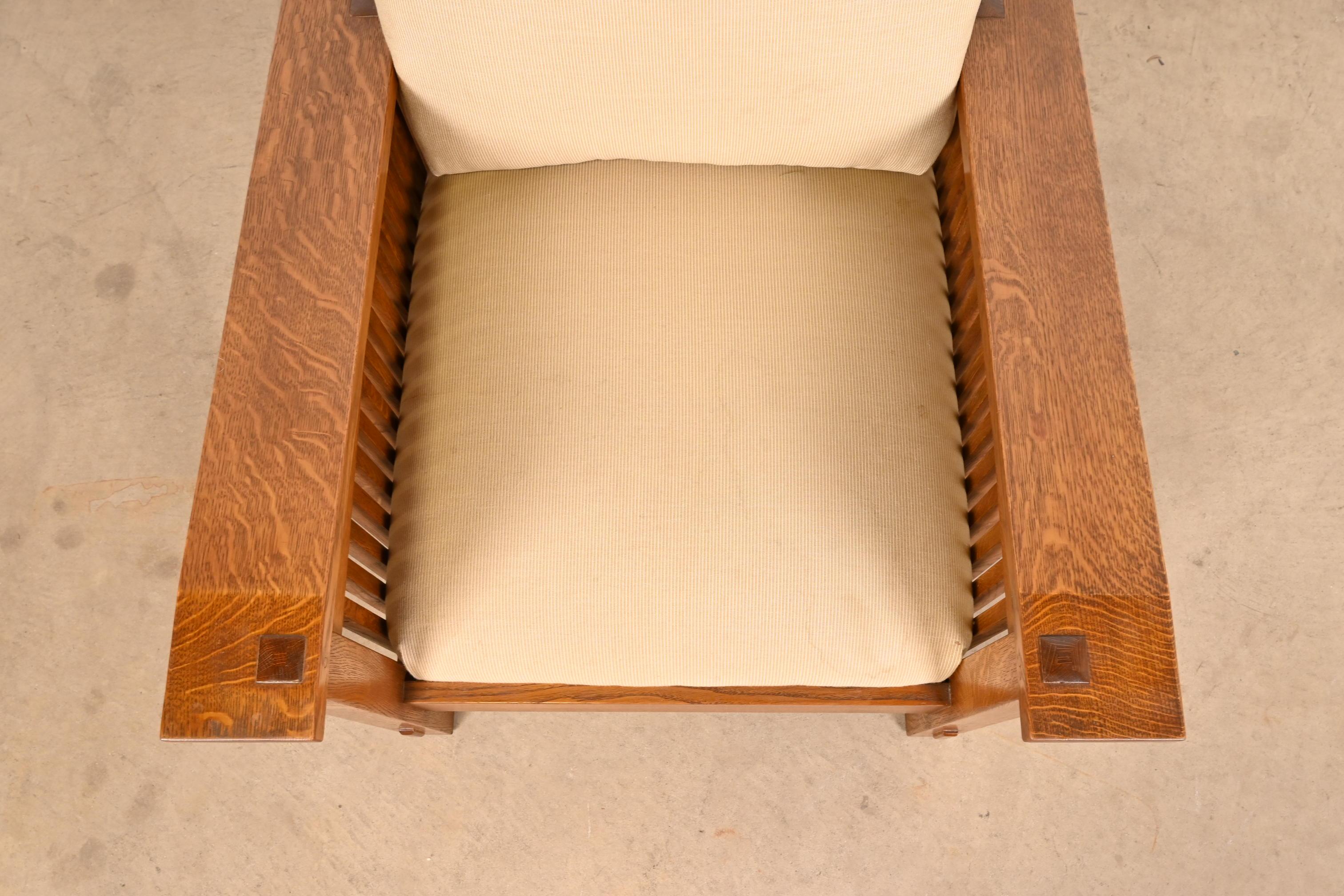 Stickley Mission Oak Arts & Crafts Reclining Morris Lounge Chair 1