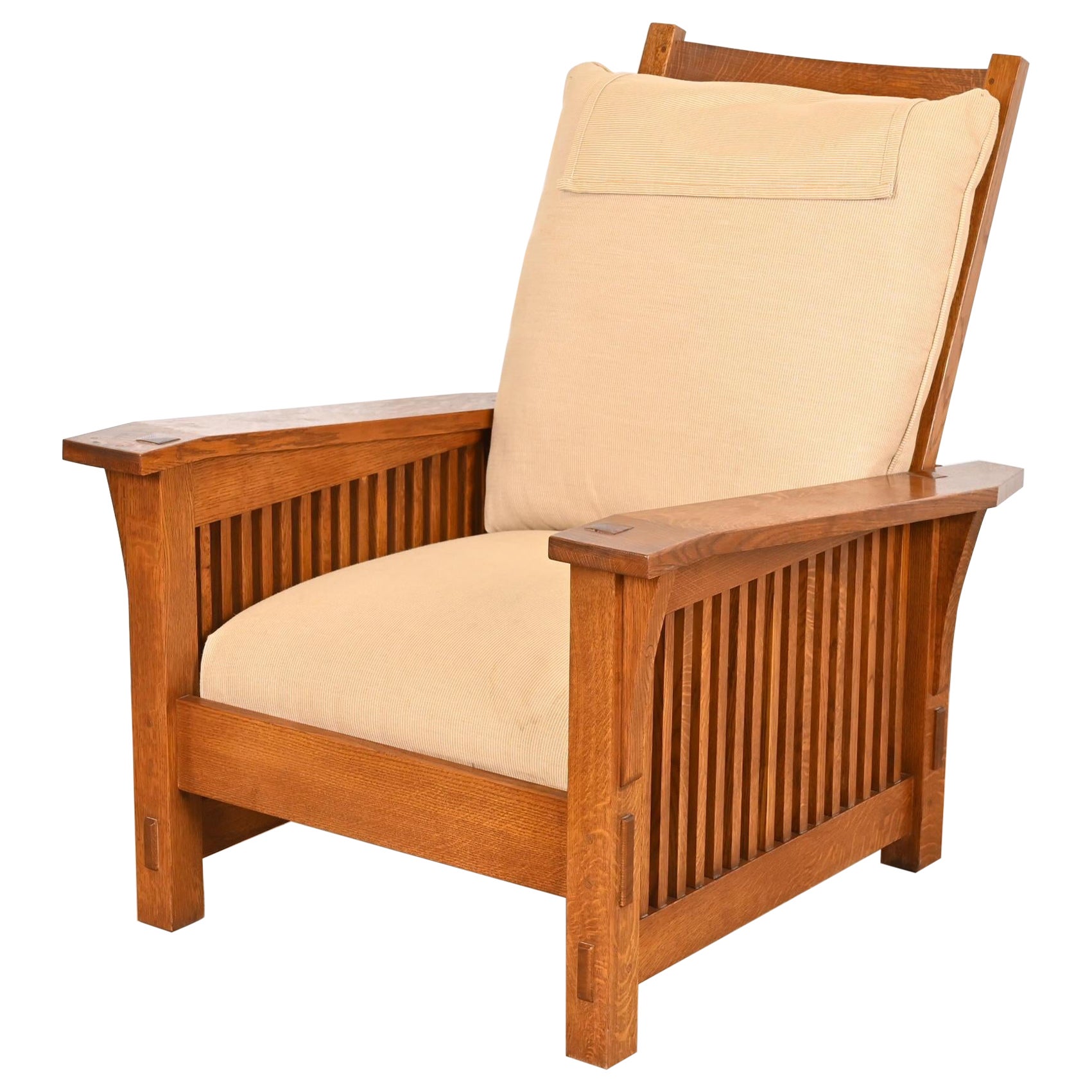 Stickley Mission Oak Arts & Crafts Reclining Morris Lounge Chair
