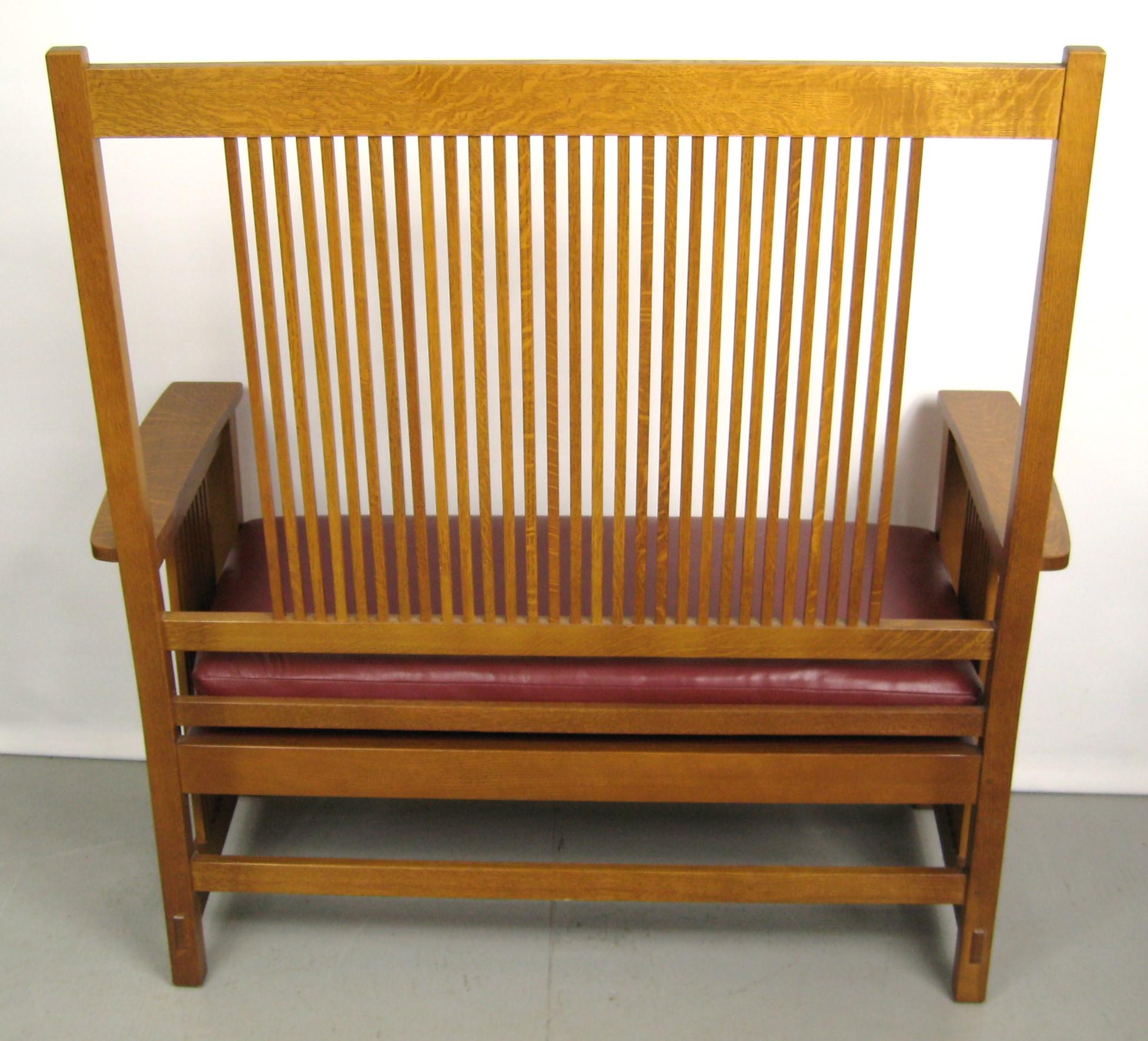 Stickley Mission Oak Arts & Crafts Settee Bench In Good Condition In Wallkill, NY