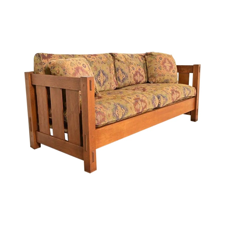 Canapé Settle Stickley Mission Oak Arts & Crafts