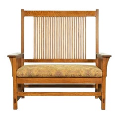 Stickley Mission Oak Arts & Crafts Spindle Bench or Settee