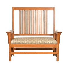 Stickley Mission Oak Arts & Crafts Spindle Bench or Settee