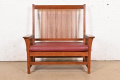 Stickley Mission Oak Arts & Crafts Spindle Bench or Settee