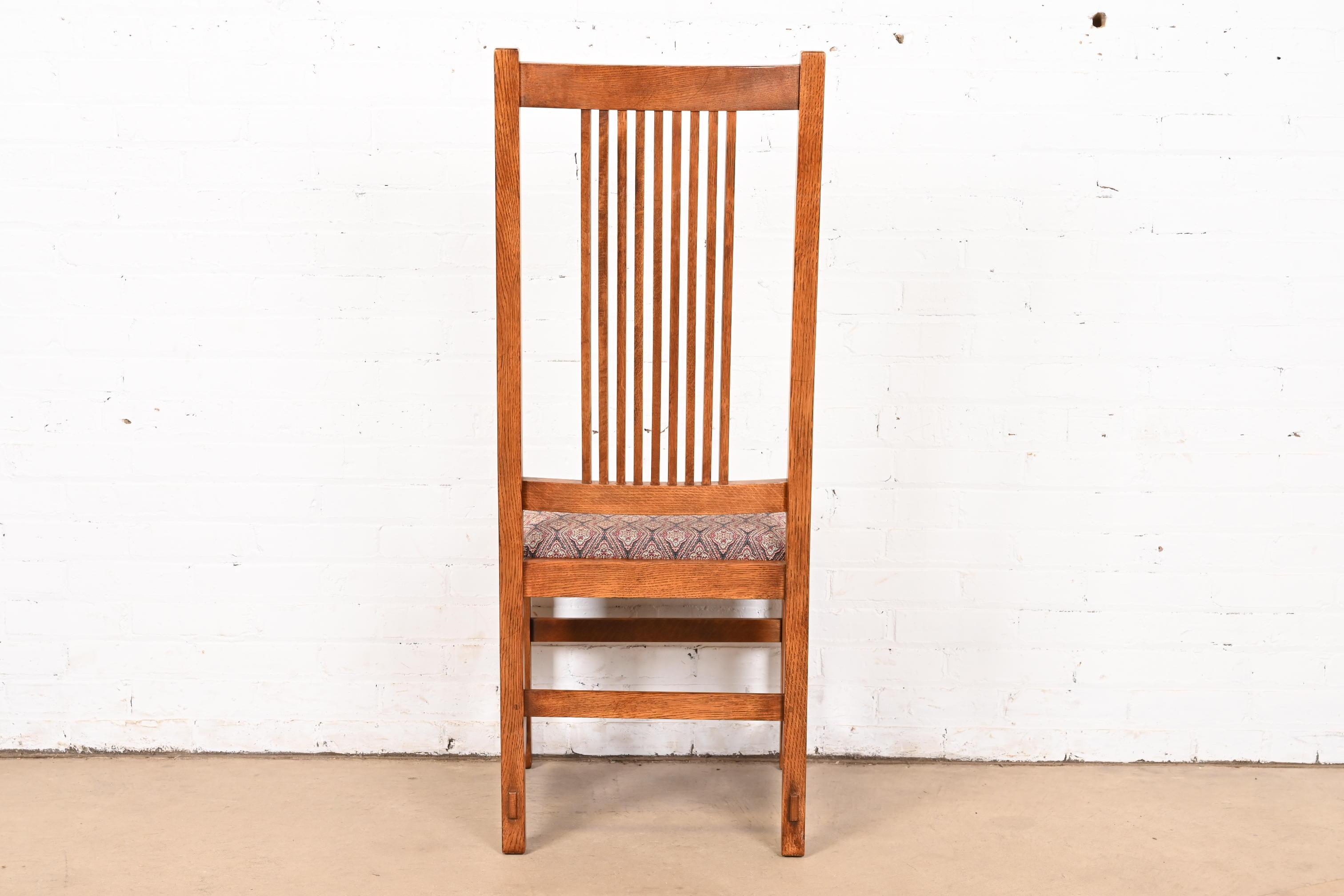 Stickley Mission Oak Arts & Crafts Spindle Dining Chairs or Side Chairs, Pair 3