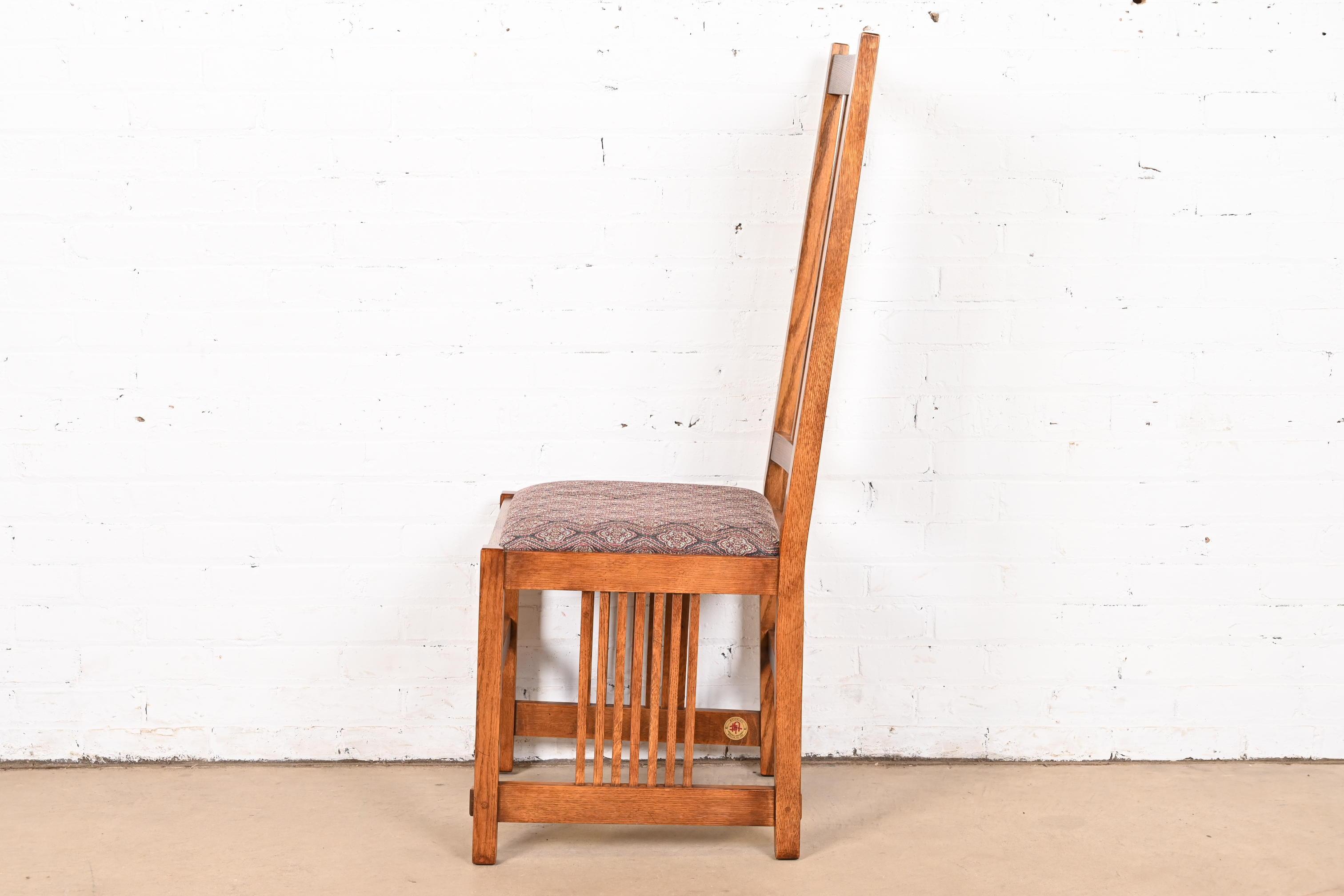 Stickley Mission Oak Arts & Crafts Spindle Dining Chairs or Side Chairs, Pair 2