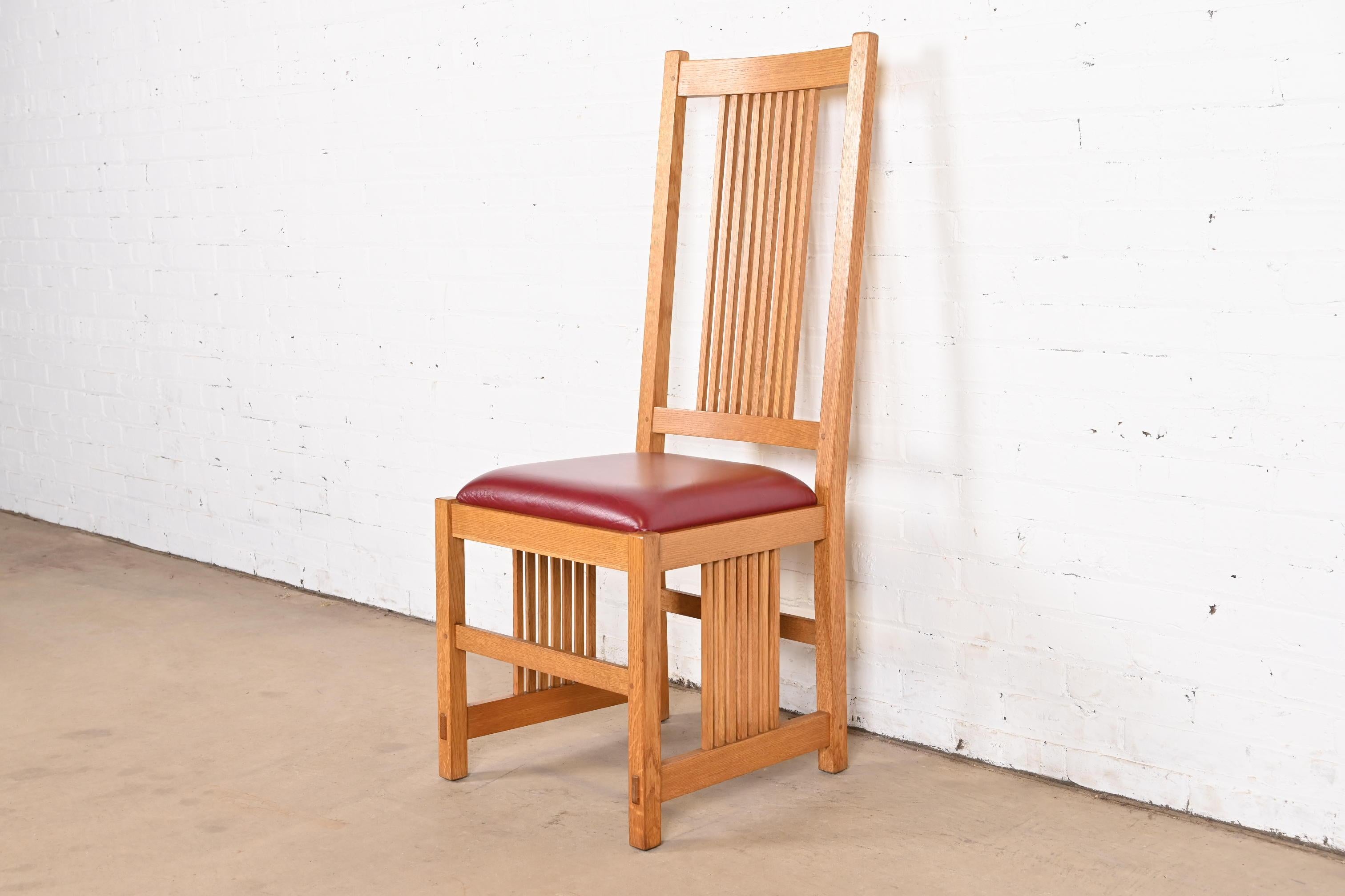 Chaises de salle à manger à fuseau Stickley Mission Oak Arts & Crafts, lot de six en vente 3