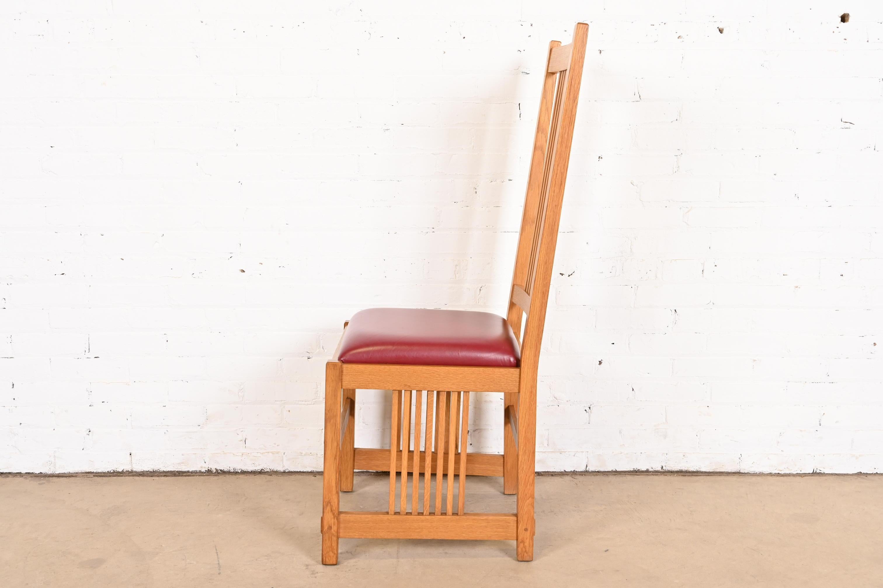 Chaises de salle à manger à fuseau Stickley Mission Oak Arts & Crafts, lot de six en vente 6