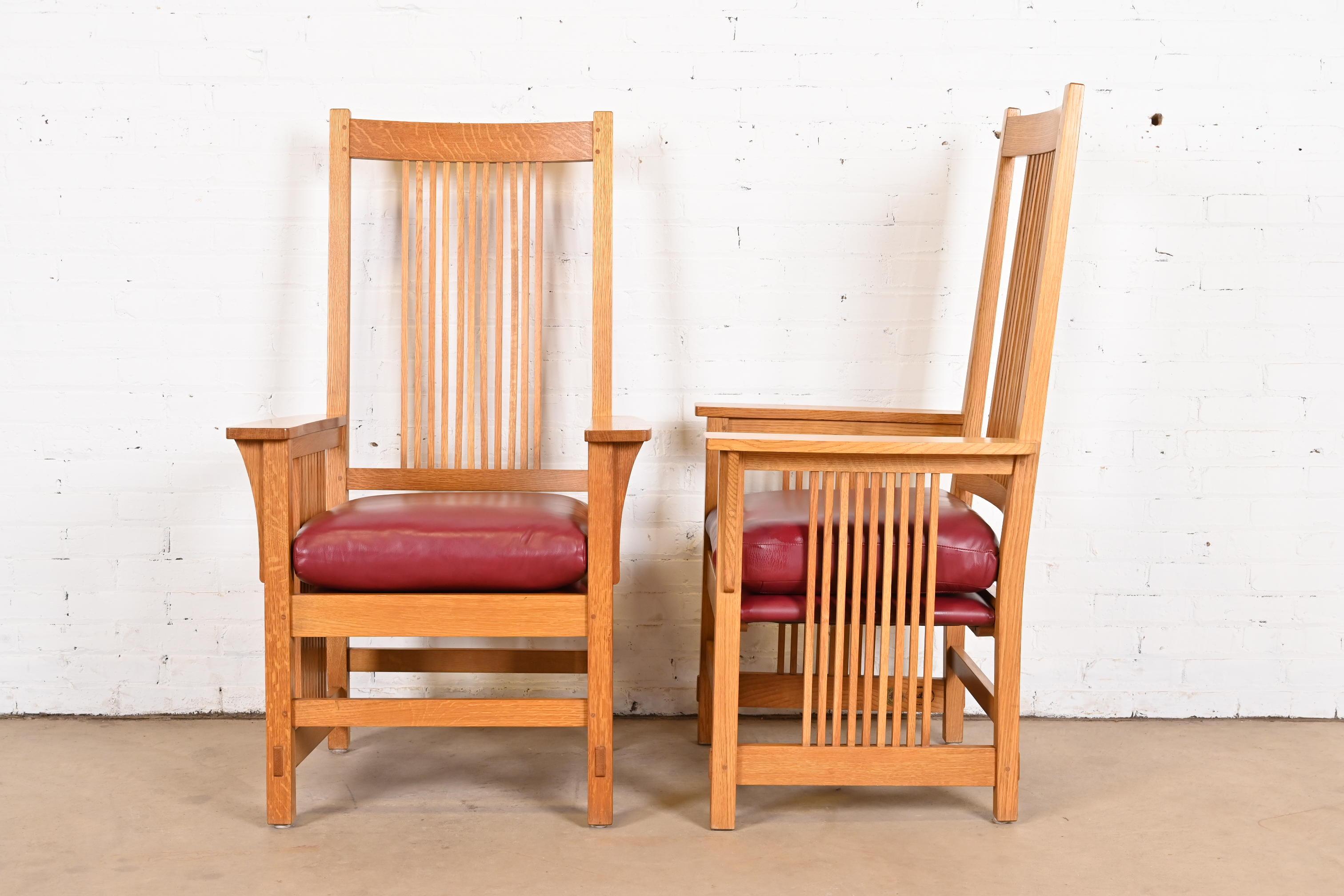 Chaises de salle à manger à fuseau Stickley Mission Oak Arts & Crafts, lot de six en vente 8