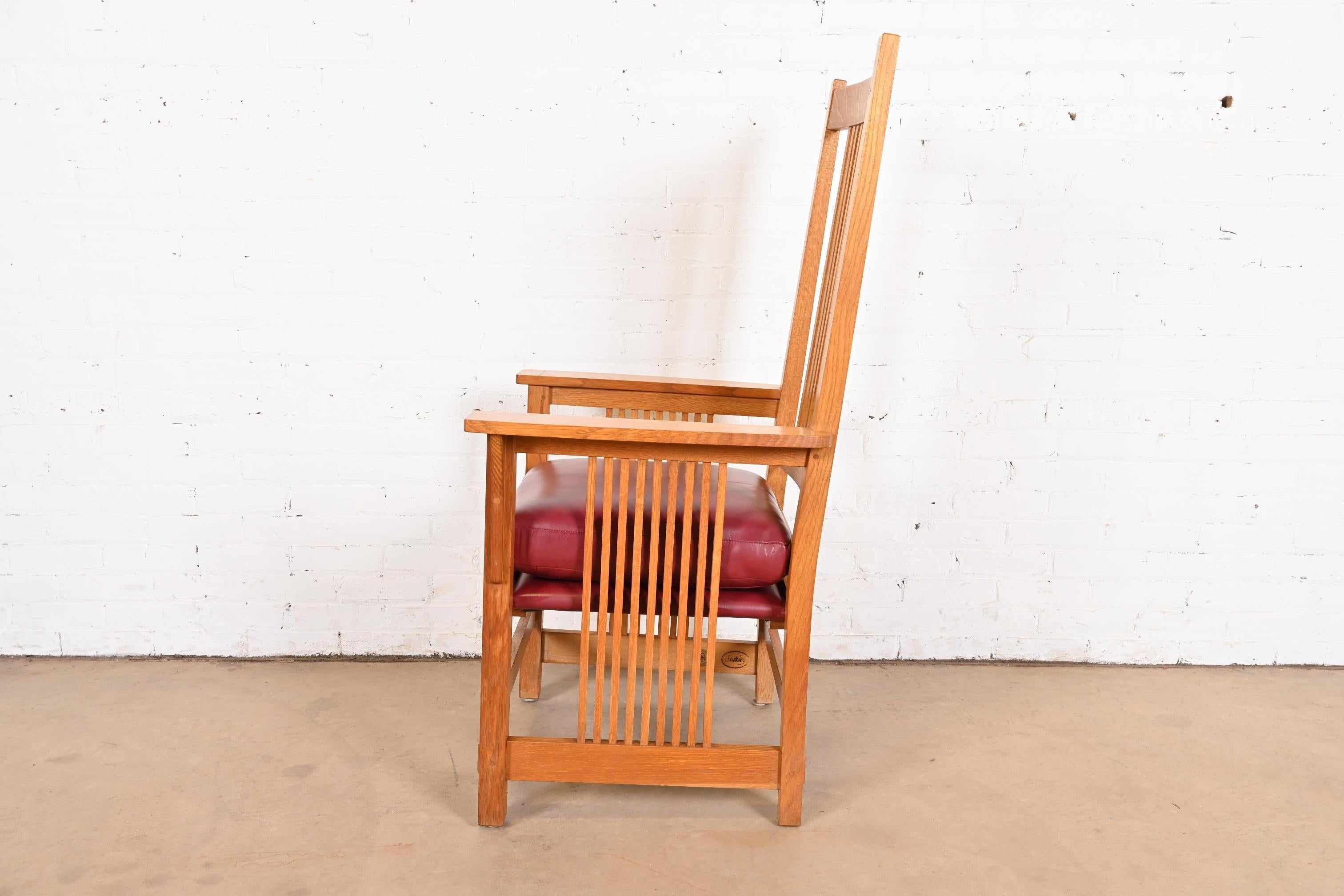 Chaises de salle à manger à fuseau Stickley Mission Oak Arts & Crafts, lot de six en vente 10