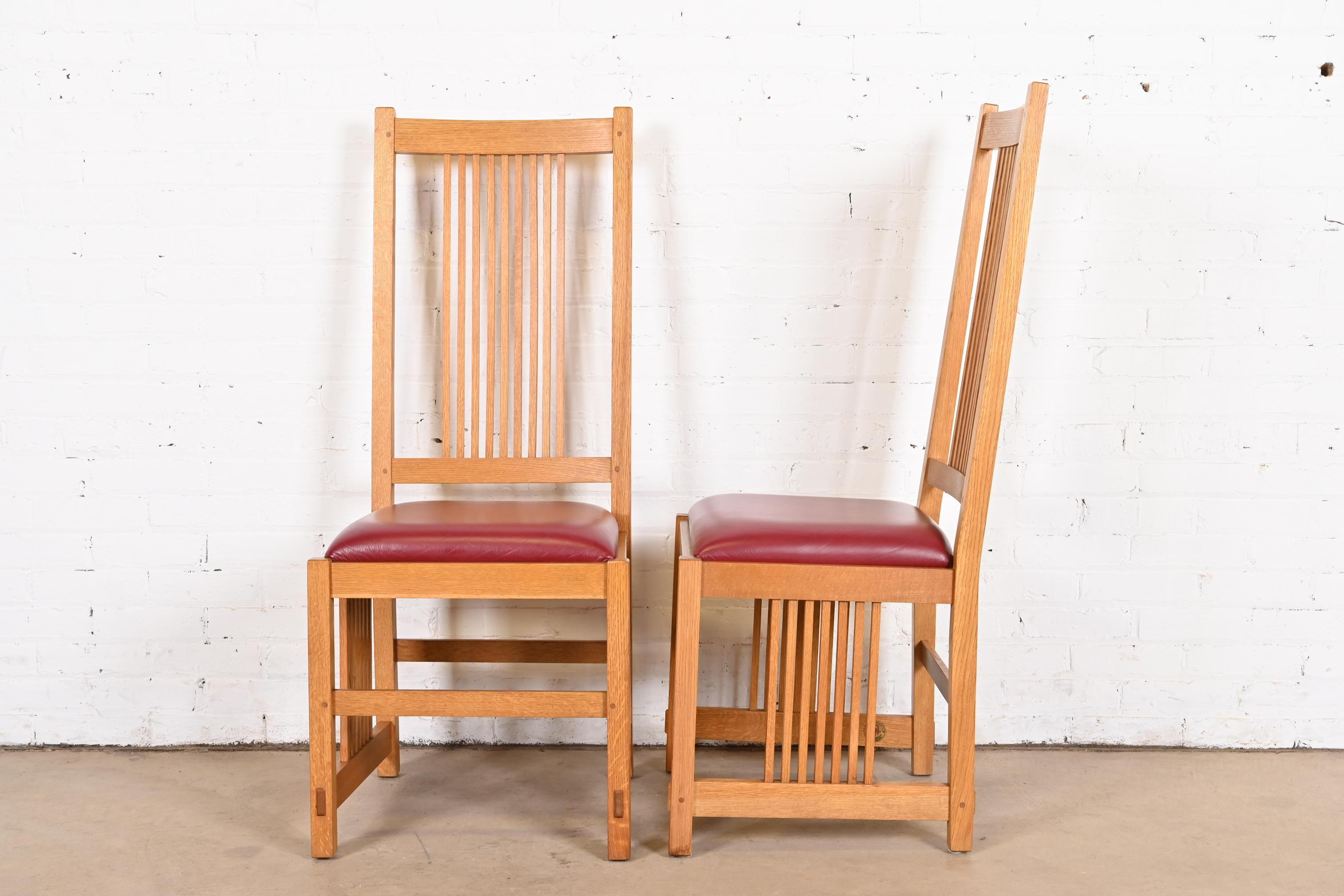 Chaises de salle à manger à fuseau Stickley Mission Oak Arts & Crafts, lot de six en vente 2