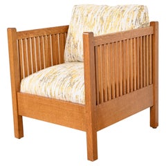 Stickley Mission Eichenholz Arts & Crafts Spindle Loungesessel