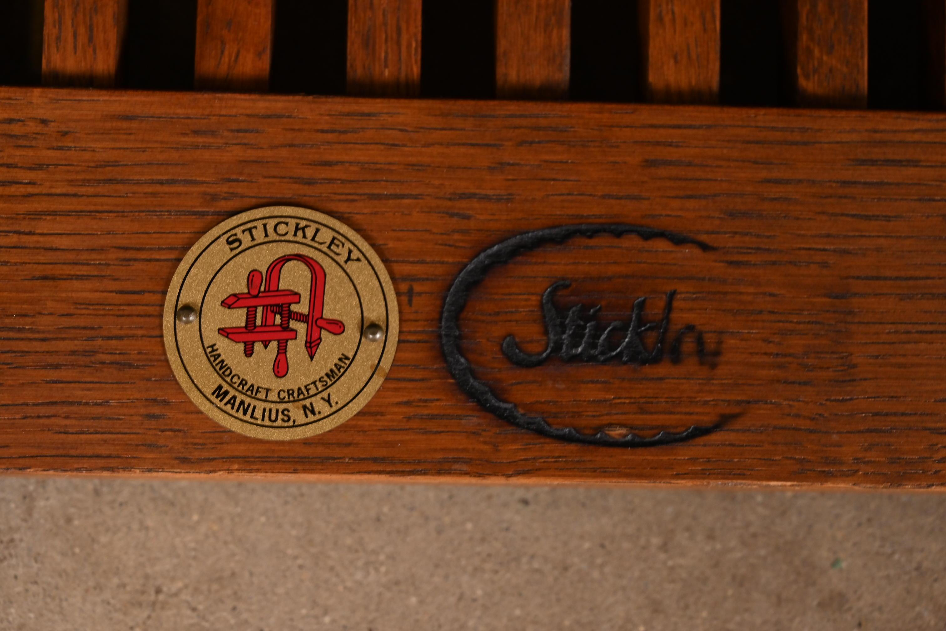 Stickley Mission Oak Arts & Crafts con fusto reclinabile Morris Lounge Chair 4