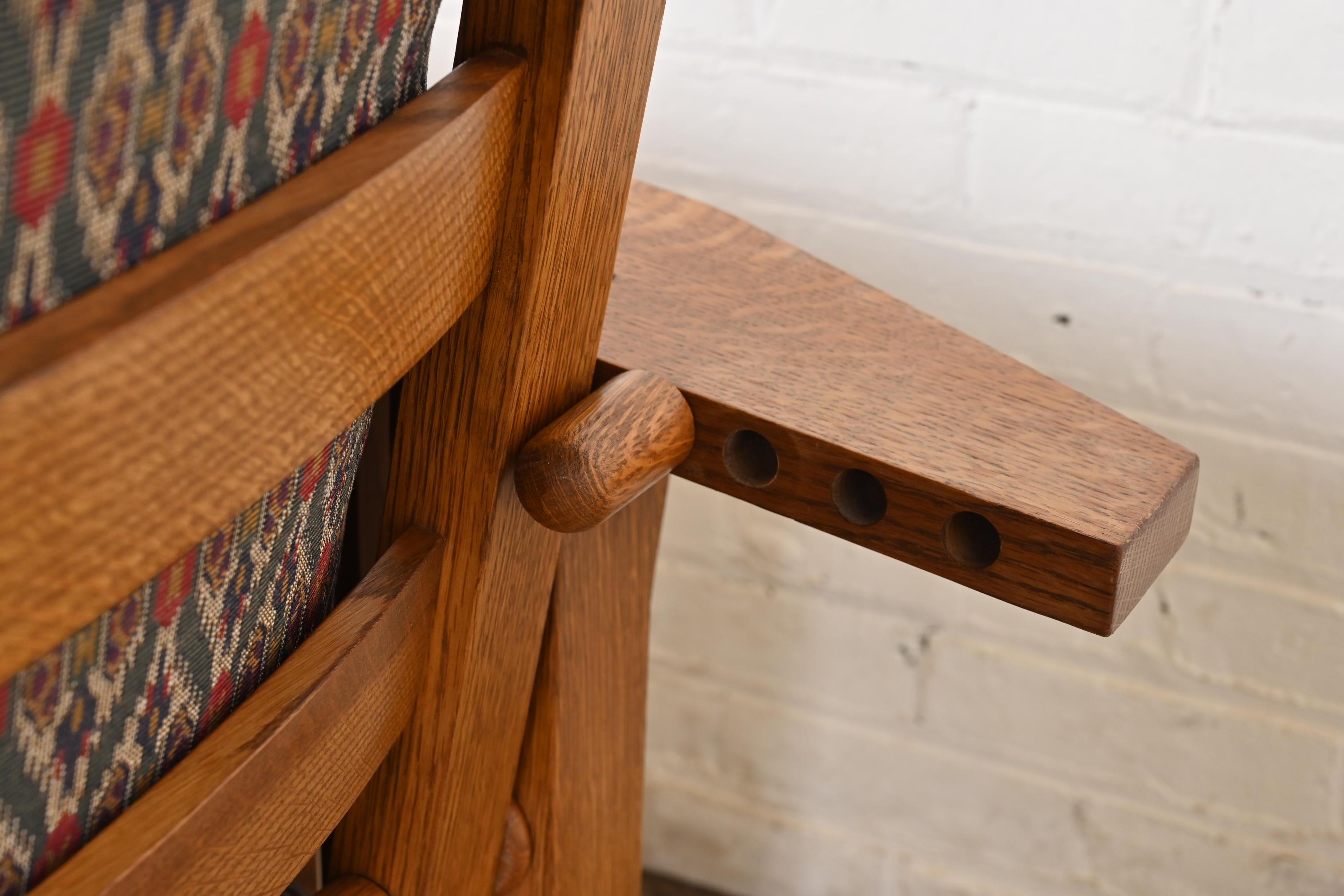 Stickley Mission Oak Arts & Crafts con fusto reclinabile Morris Lounge Chair in vendita 2