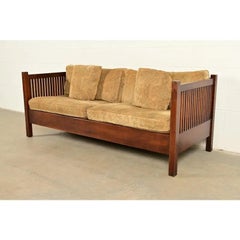 Stickley Mission Oak Arts & Crafts Spindle Settle Sofa