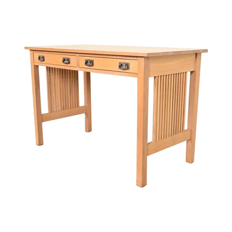Stickley Mission Oak Arts & Crafts Spindle Writing Desk or Library Table For Sale