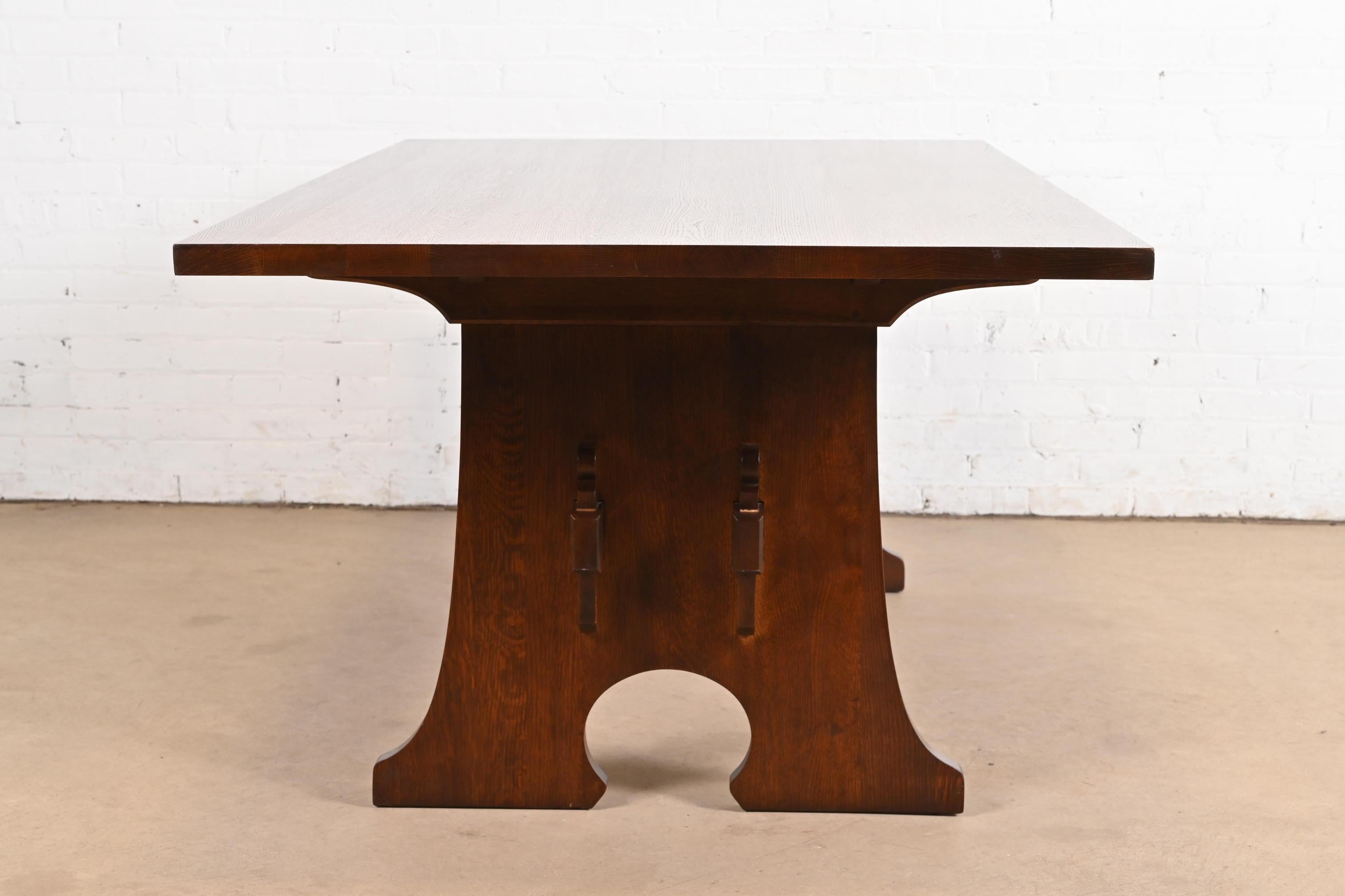 Stickley Mission Oak Arts & Crafts Trestle Dining Table 4