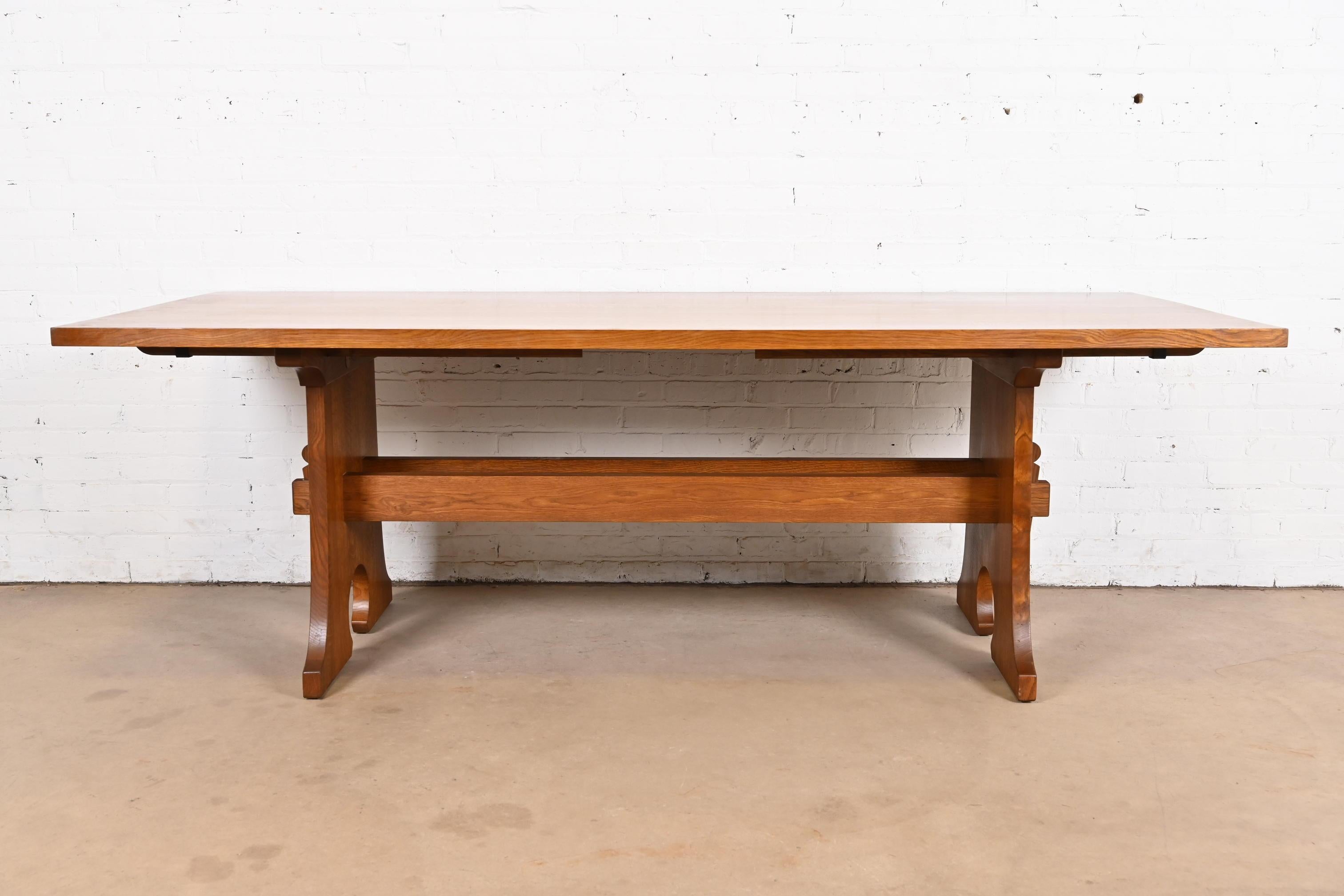 Americano Tavolo da pranzo a cavalletto Stickley Mission Arts & Crafts in Oak in vendita