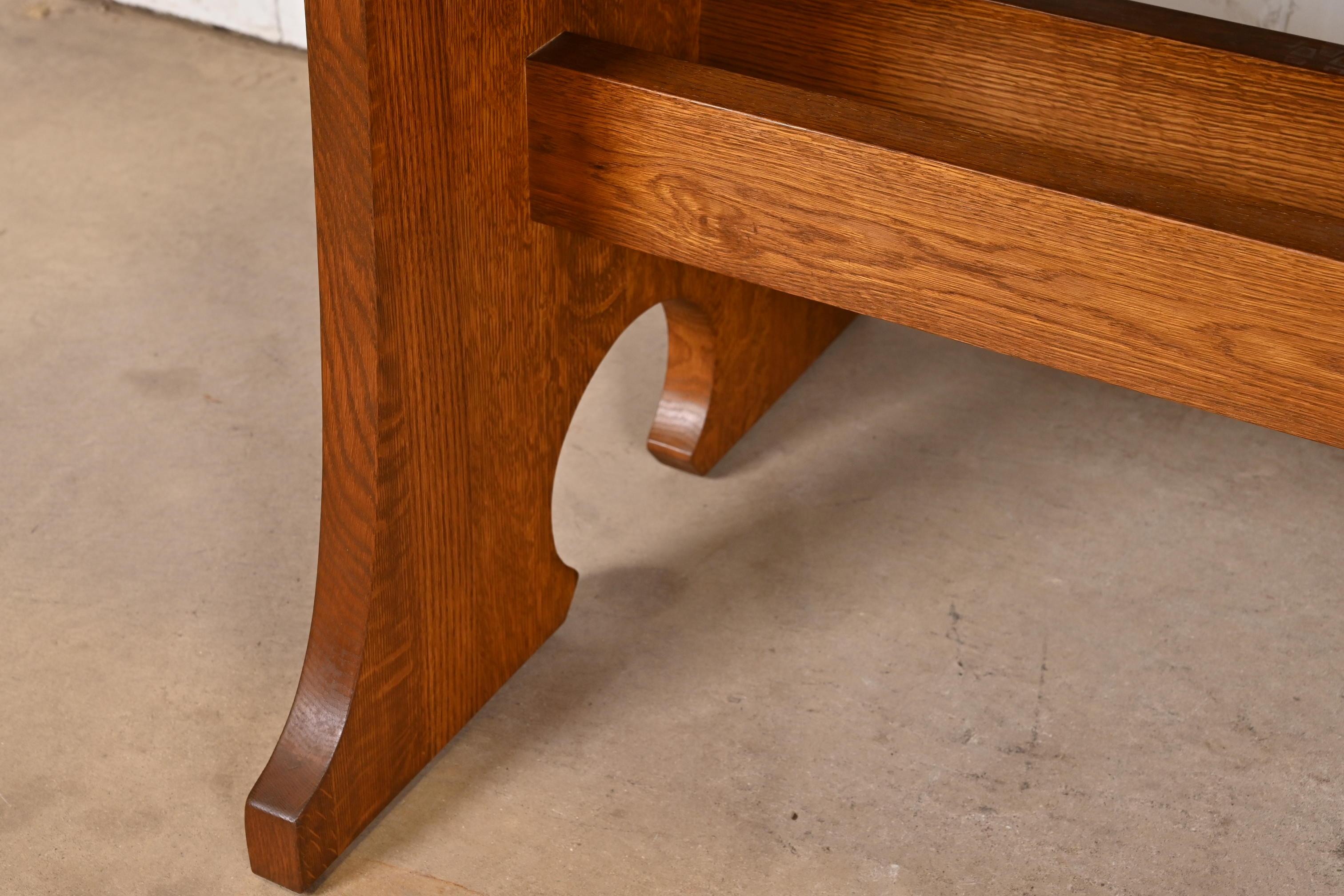 Tavolo da pranzo a cavalletto Stickley Mission Arts & Crafts in Oak in vendita 1