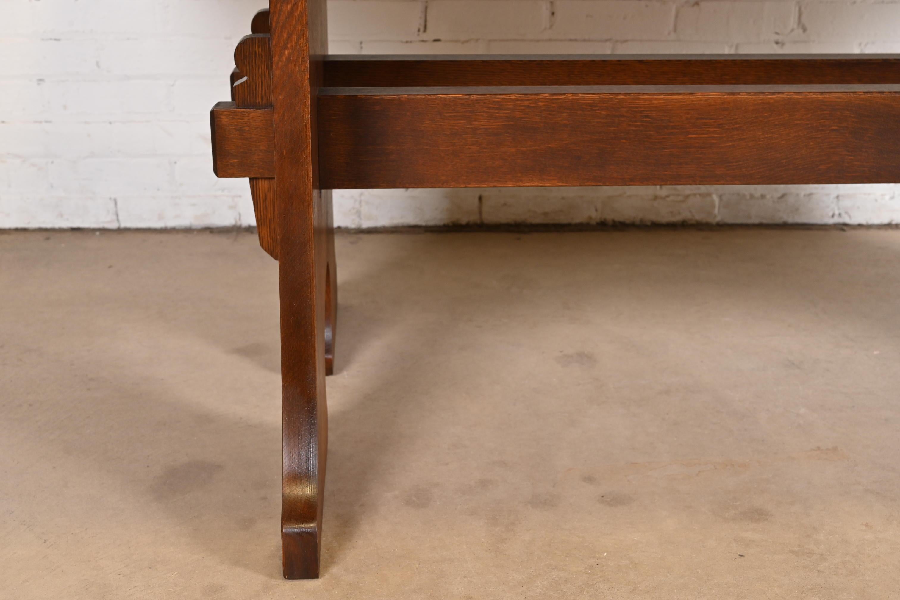 Stickley Mission Oak Arts & Crafts Trestle Dining Table 2